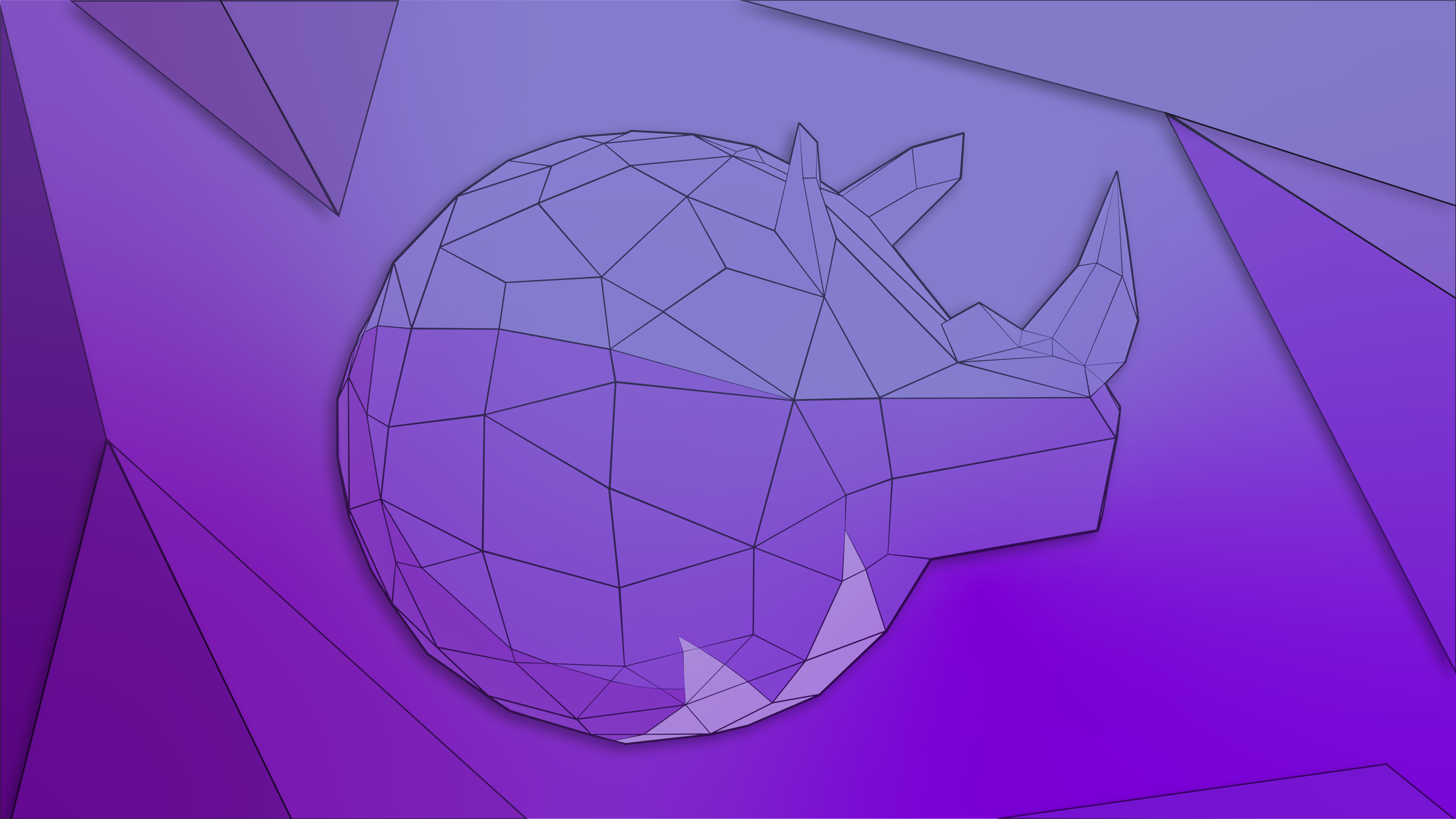 Linux Rhino Linux Purple Rhino Polygon Art Geometry Logo Operating System Animals Minimalism Simple  8000x4500