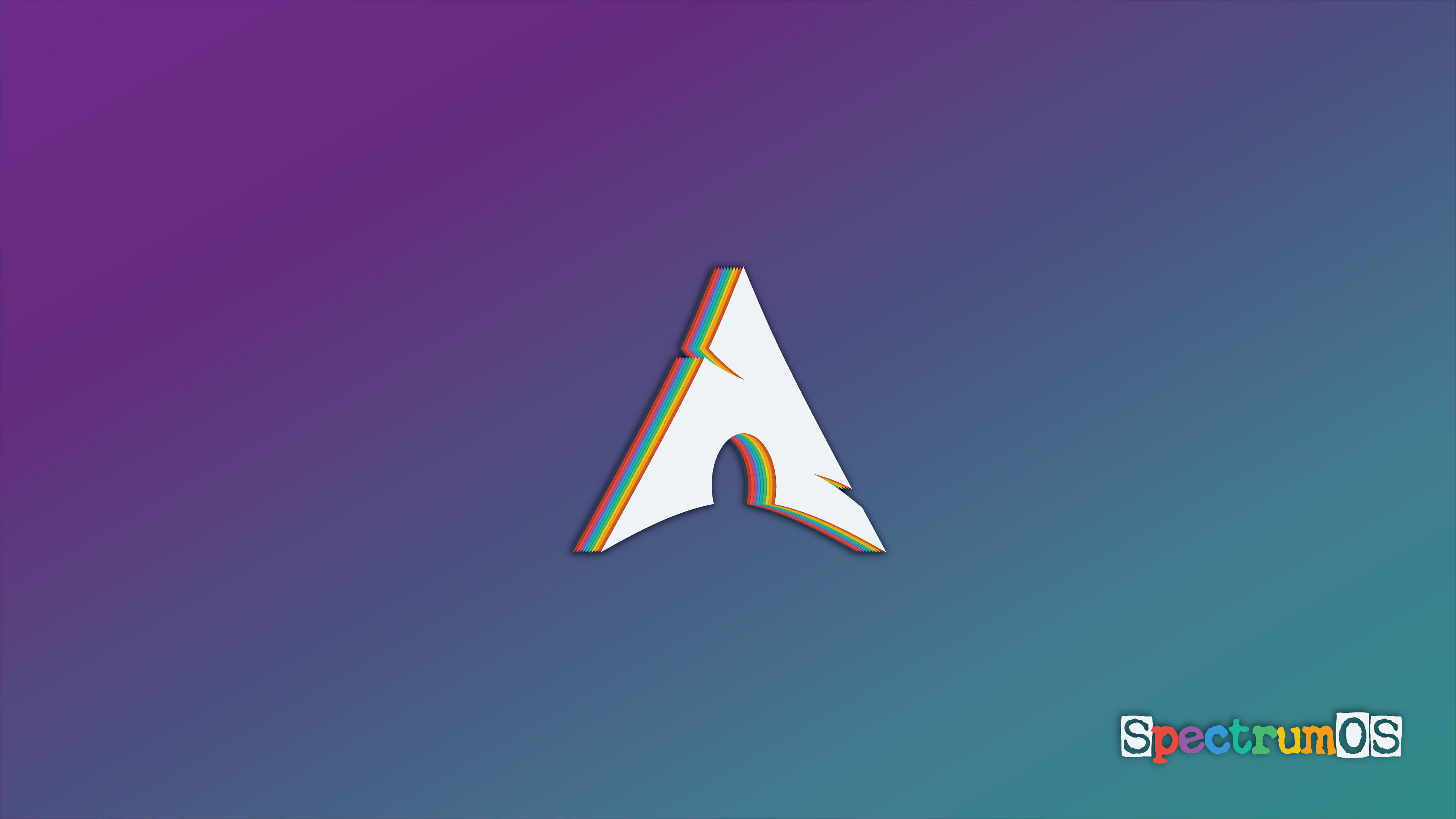 Linux SpectrumOS Arch Linux Minimalism Simple Background Logo Colorful 3840x2160