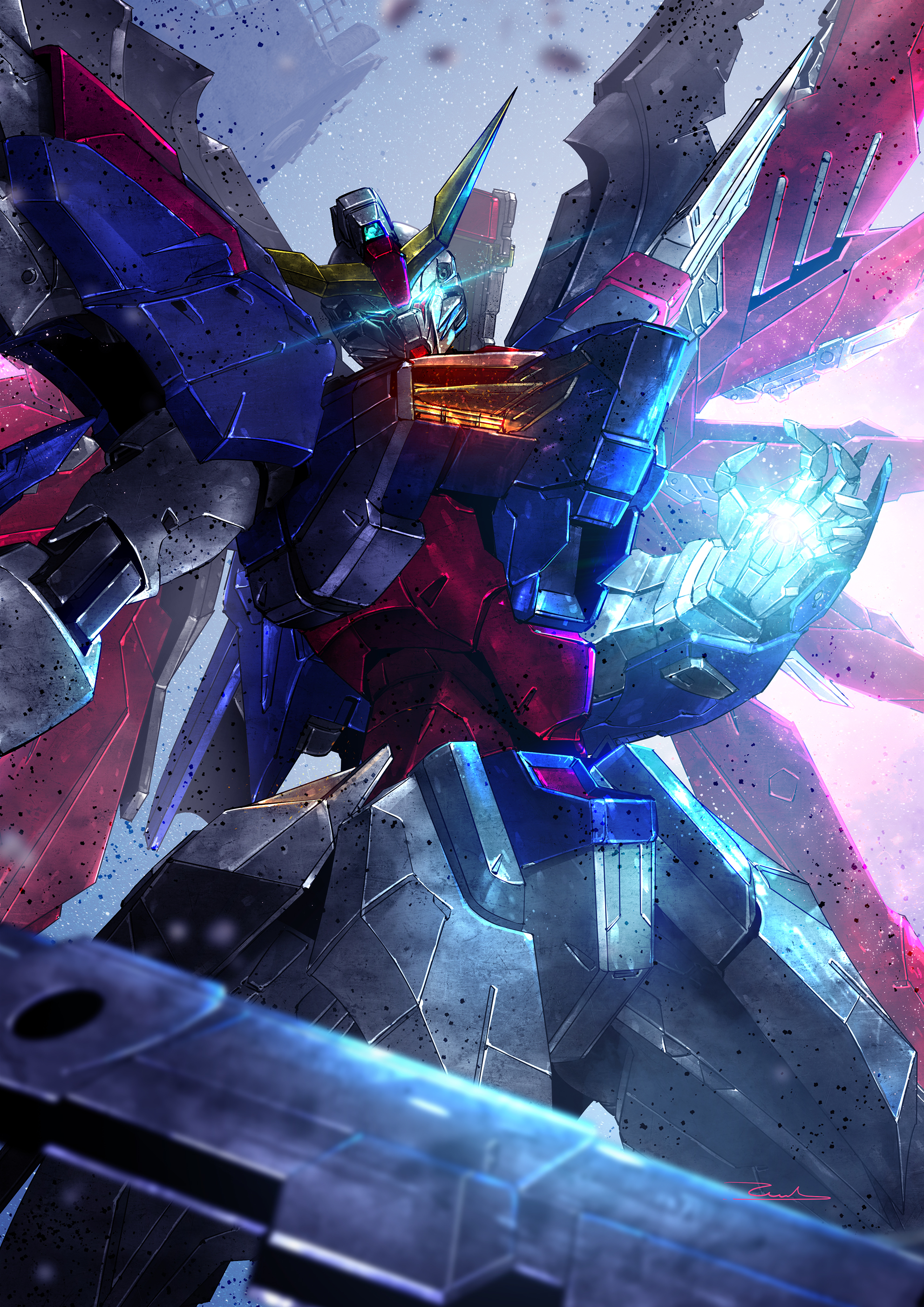Anime Mechs Gundam Mobile Suit Gundam SEED Destiny Super Robot Taisen Destiny Gundam Artwork Digital 1984x2806
