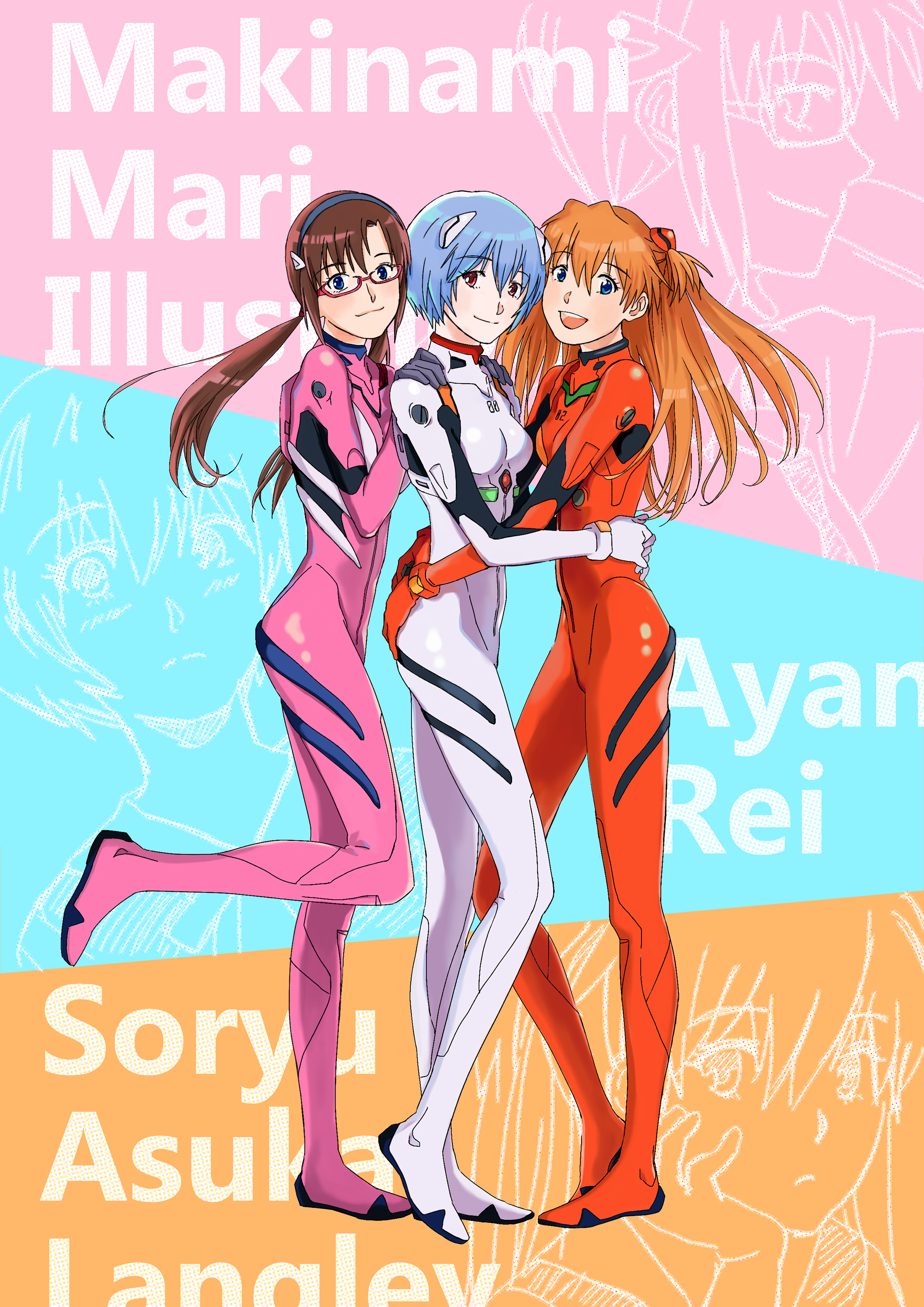 Anime Anime Girls Neon Genesis Evangelion Rebuild Of Evangelion Ayanami Rei Asuka Langley Soryu Maki 2126x3008