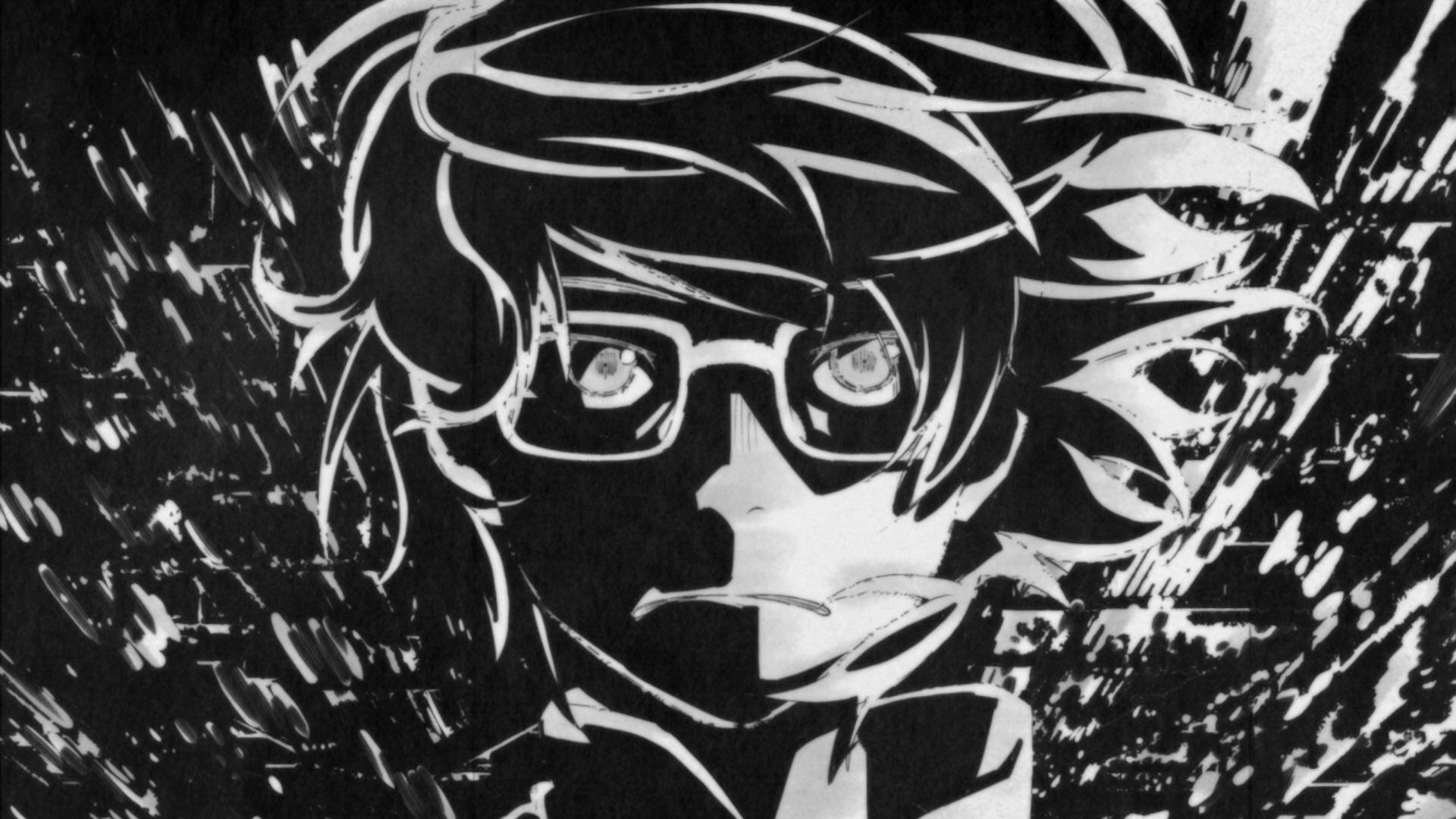 Glasses 3 Gatsu No Lion Kiriyama Rei Anime Boys Looking At Viewer Frown Monochrome Short Hair Simple 1920x1080