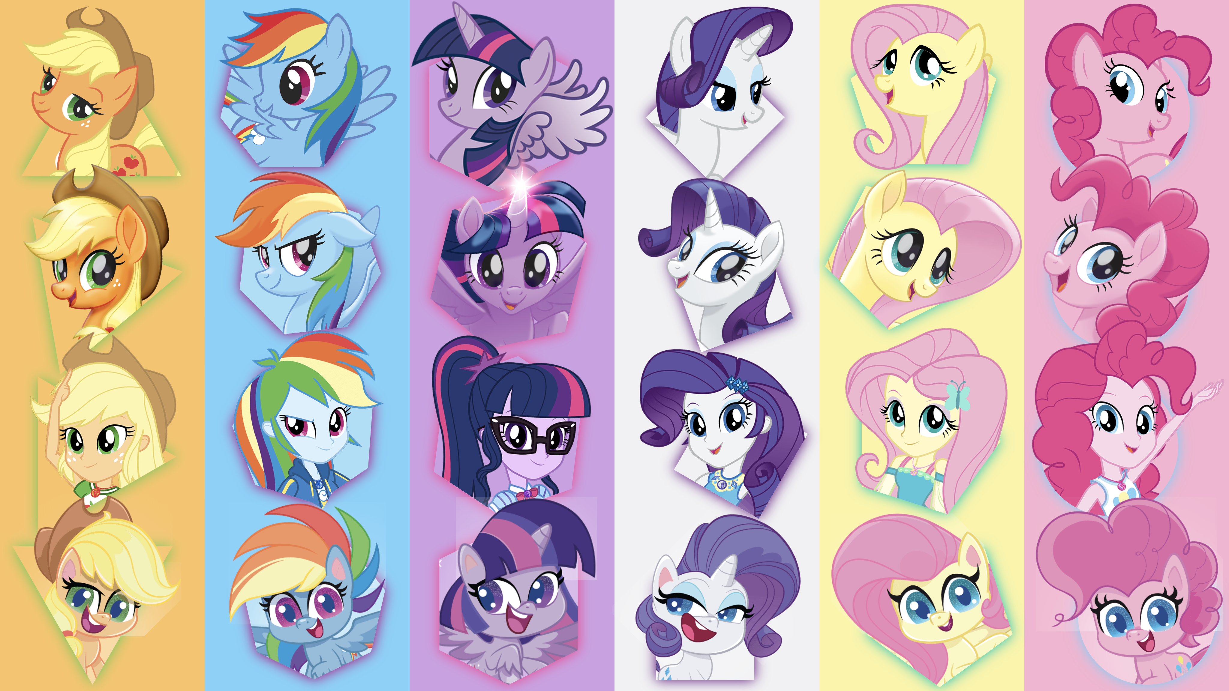 Twilight Sparkle Sci Twi My Little Pony Rainbow Dash Applejack My Little Pony Rarity My Little Pony  4096x2304