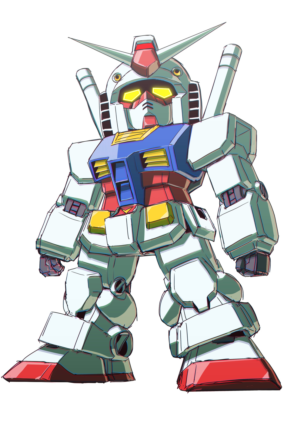RX 78 Gundam Mobile Suit Gundam Anime Mechs Gundam Super Robot Taisen Artwork Digital Art Fan Art 1003x1417