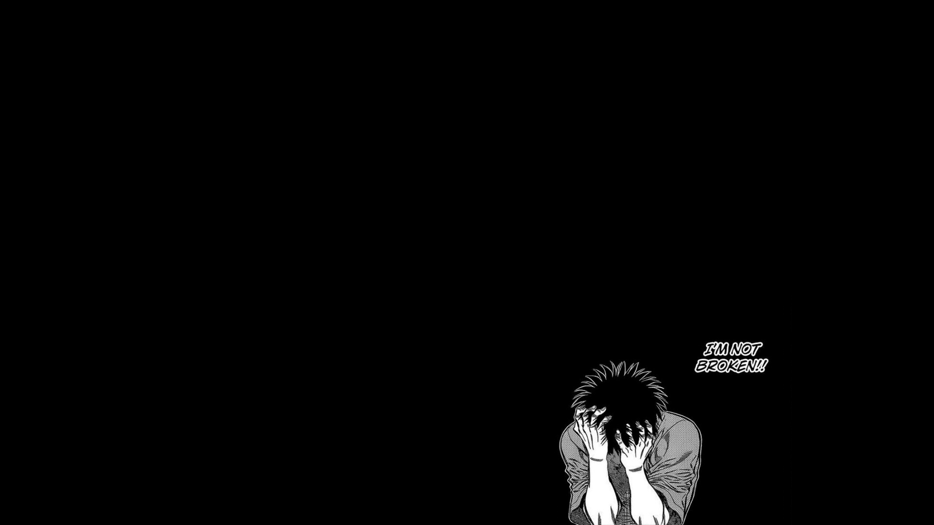 Hajime No Ippo Ippo Boxing Manga Depressing Anime Boys Mamoru Takamura Simple Background Black Backg 1920x1080