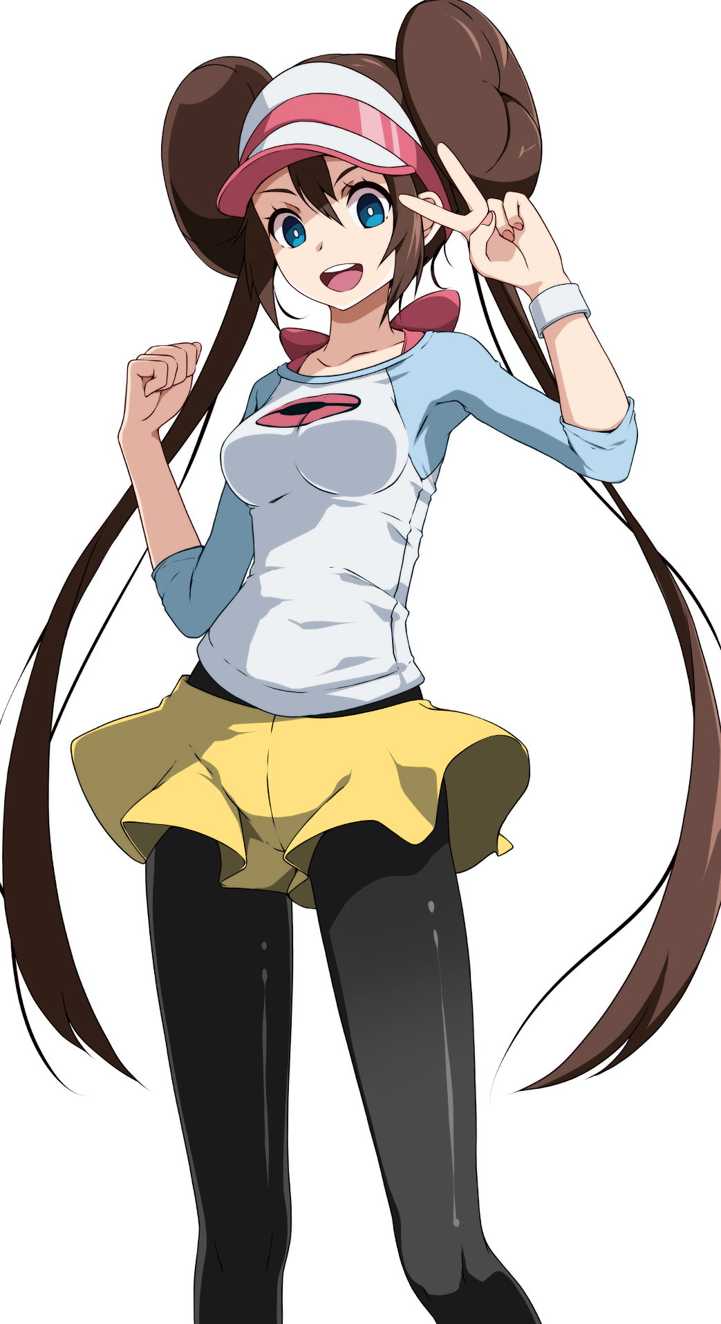 Anime Anime Girls Pokemon Rosa Pokemon Long Hair Twintails Brunette Solo Artwork Digital Art Fan Art 1043x1915