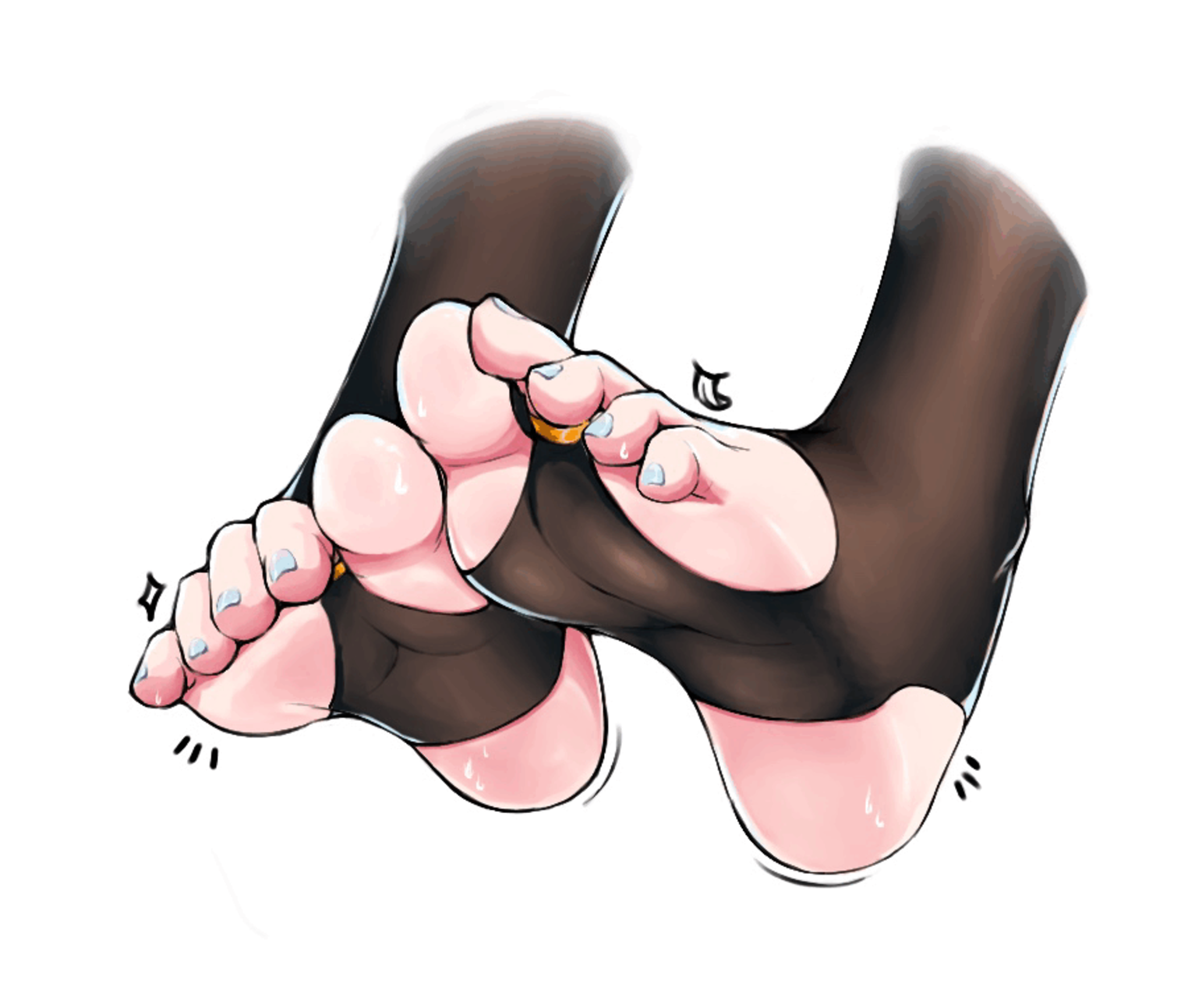 Foot Sock Foot Sole Blue Fingernails Anime Girls Feet White Background Simple Background Minimalism 1515x1293