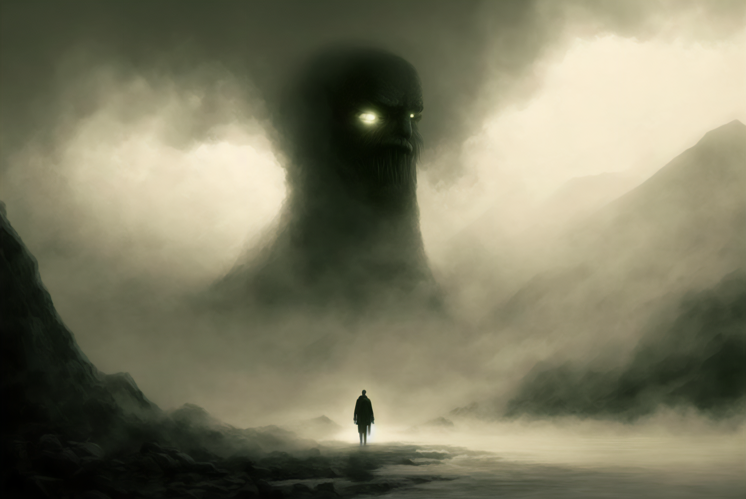 Ai Art H P Lovecraft Eldritch Horror Mist Shadow Silhouette 3060x2048