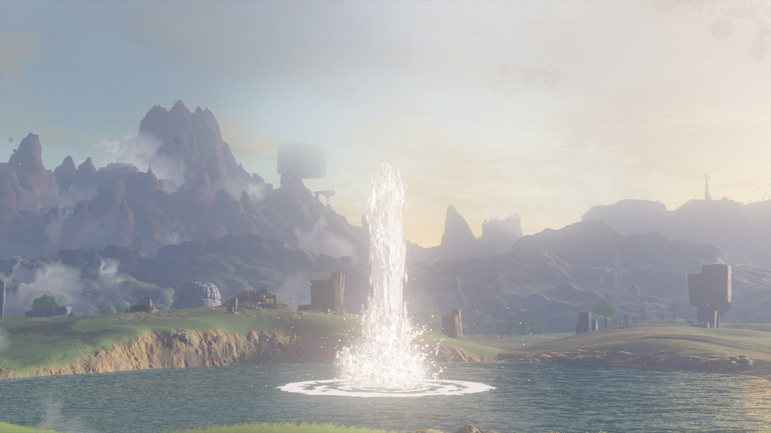 The Legend Of Zelda Tears Of The Kingdom Nature Hyrule CGi Video Games Water Clouds Sky 2560x1440