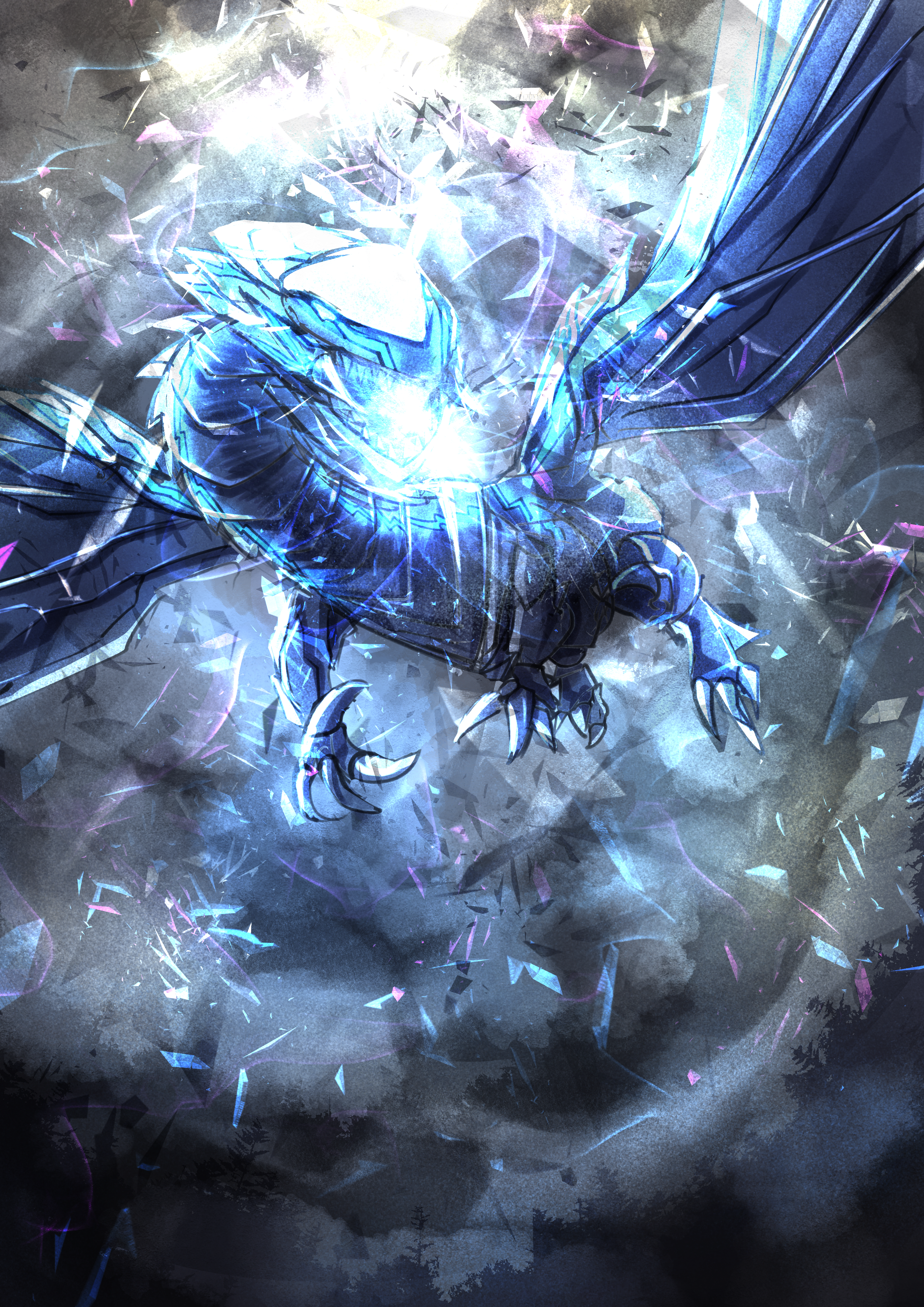 Anime Dragon Trading Card Games Yu Gi Oh Blue Eyes White Dragon Solo Artwork Digital Art Fan Art 2480x3508