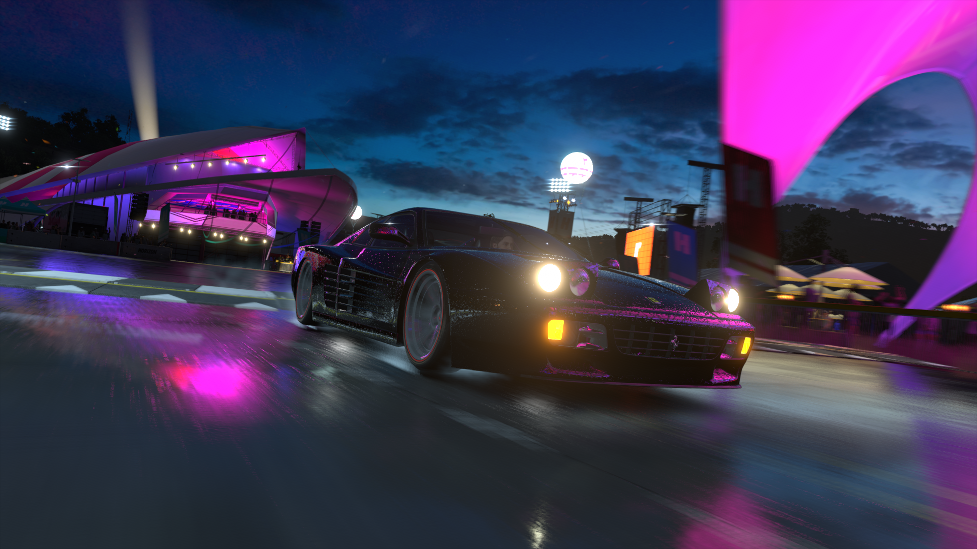 Forza Horizon 3 Video Games Car Headlights CGi Night Lights 1920x1080