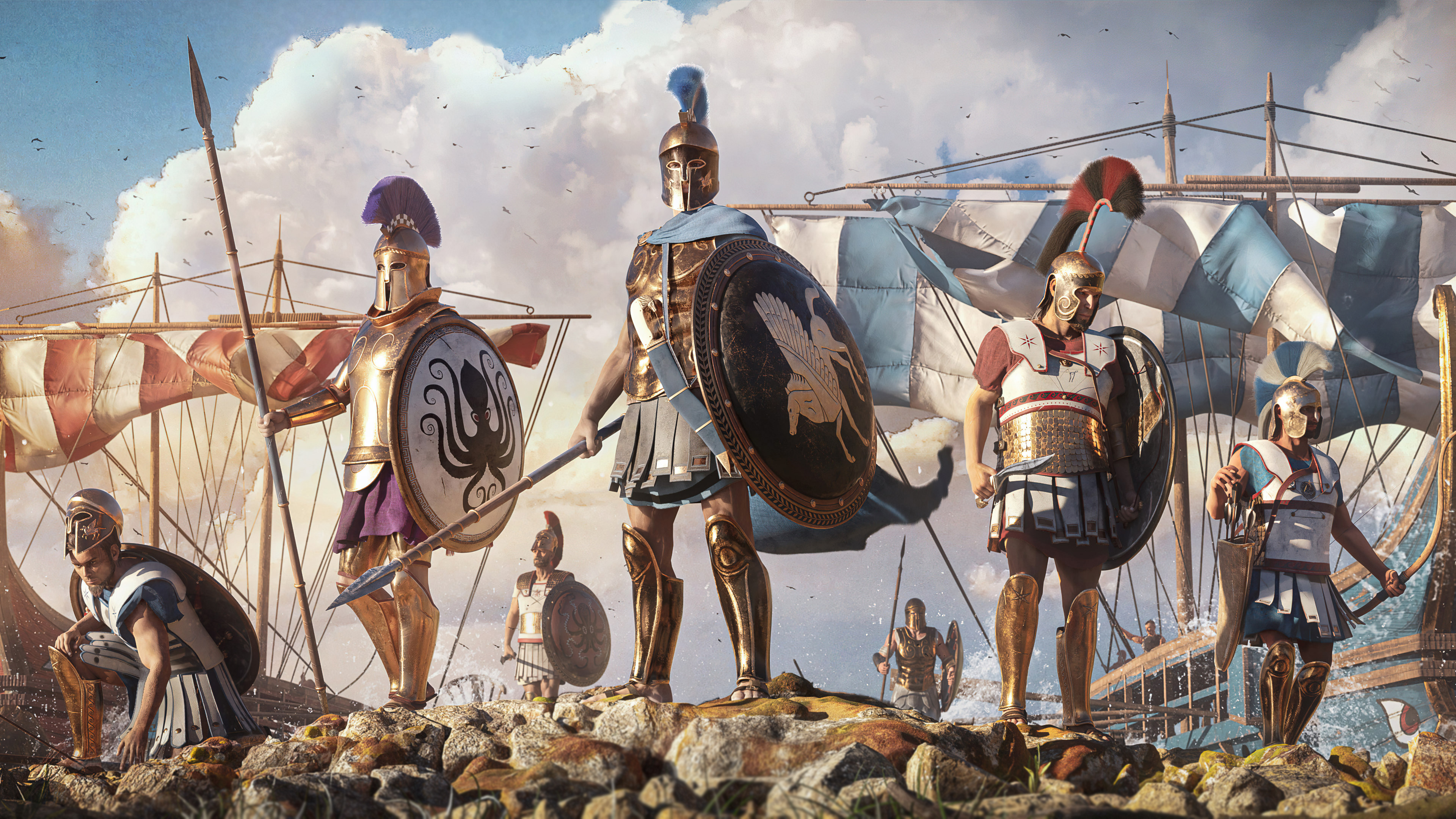 Ancient Ancient Greek Ancient Greece War Warrior Greek Mythology Digital Art History Artwork 3840x2160