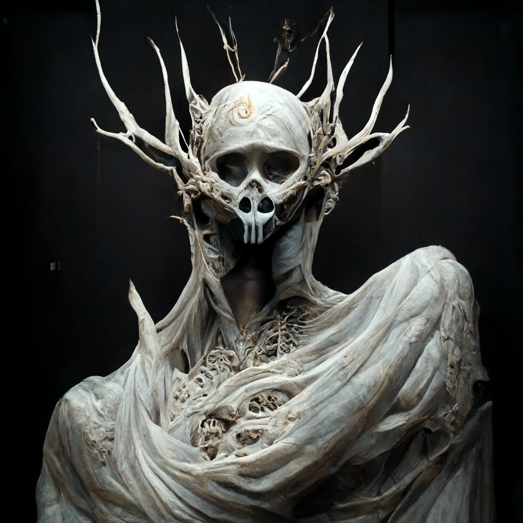 Bone Skull Dark Digital Art Neural Network Fantasy Art Ai Art 1664x1664