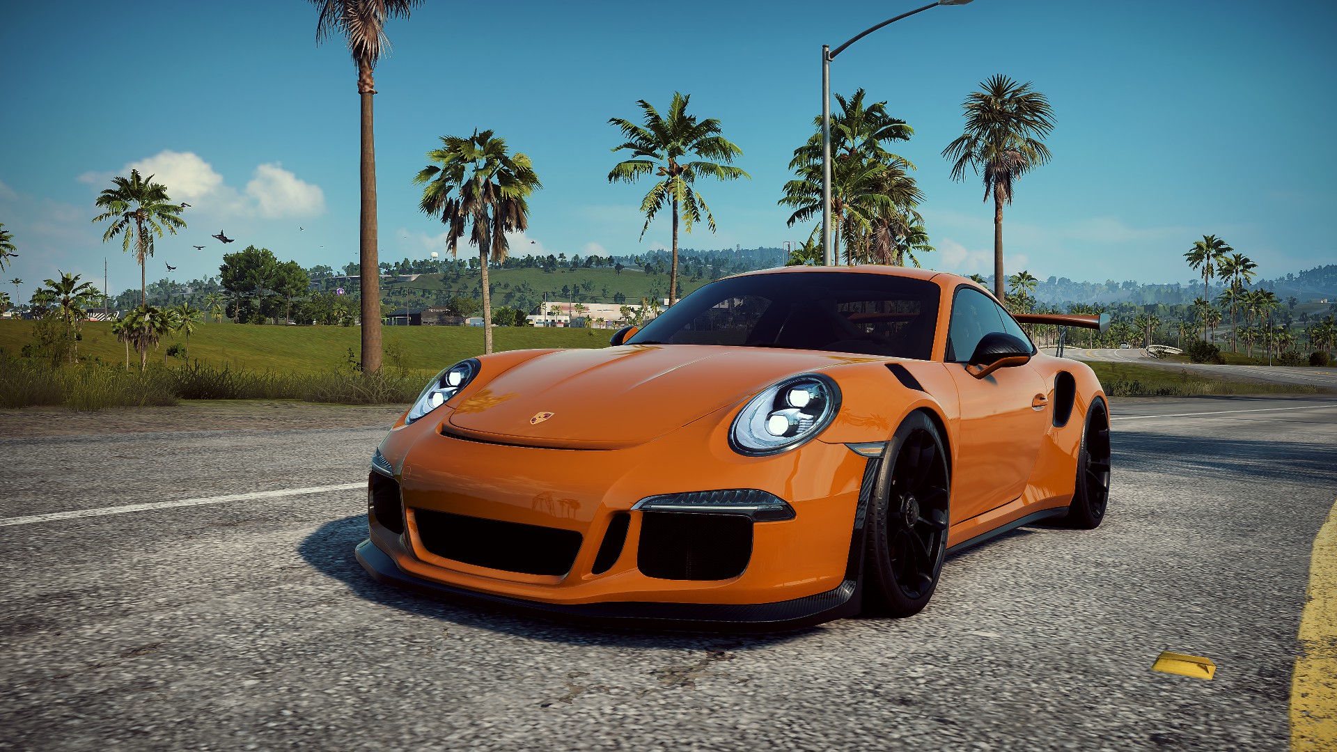 Porsche Porsche 911 GT3 R Porsche 911 Car Street View 4K Need For Speed Heat Vehicle Road Orange Mod 1920x1080