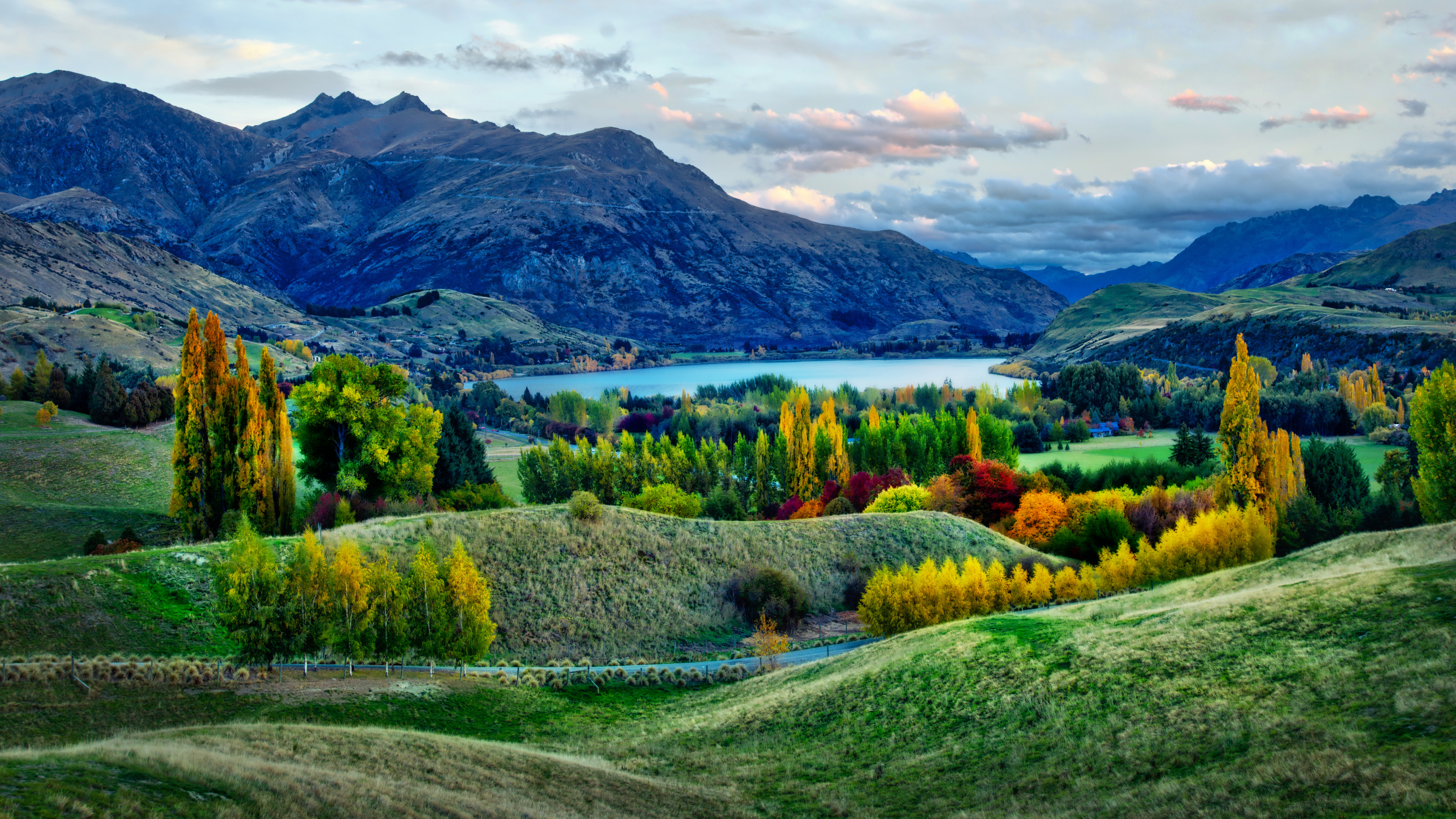 Trey Ratcliff New Zealand Queenstown Nature Trees Mountains Water Clouds Landscape 7680x4320