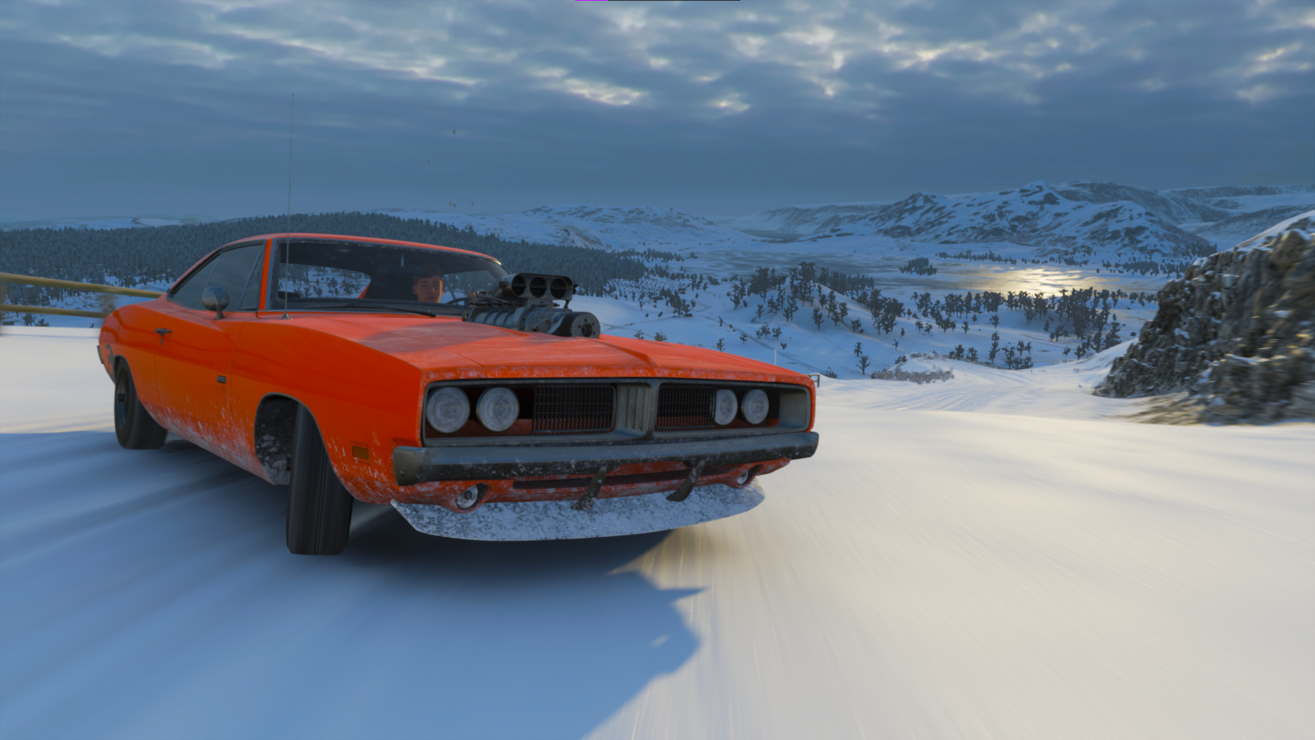 Forza Horizon Forza Horizon 4 Dodge Charger Orange Hemi Snow Cold Car 1920x1080