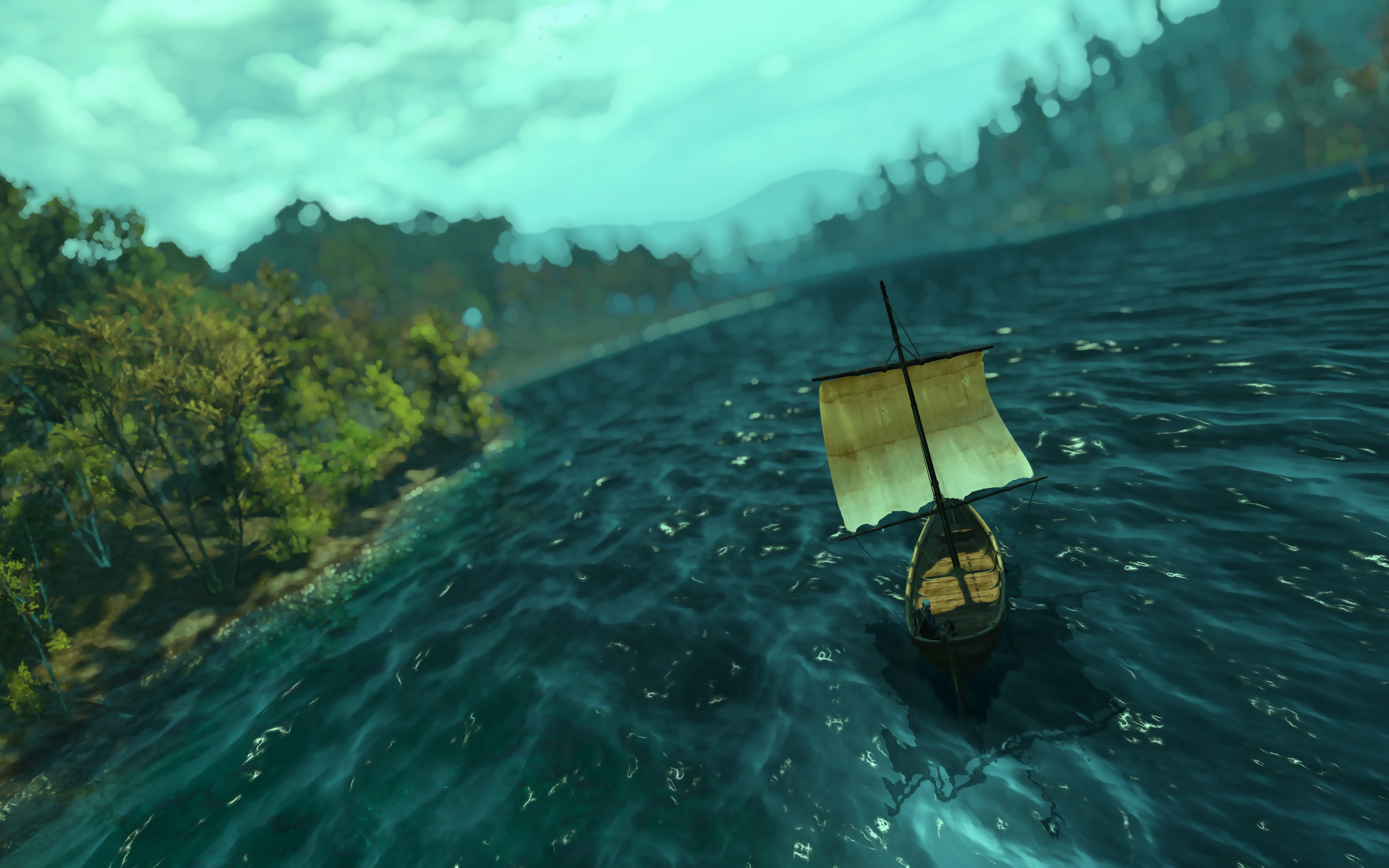 The Witcher 3 The Witcher Sea Boat Nature Geralt Of Rivia Video Games Water 4320x2700