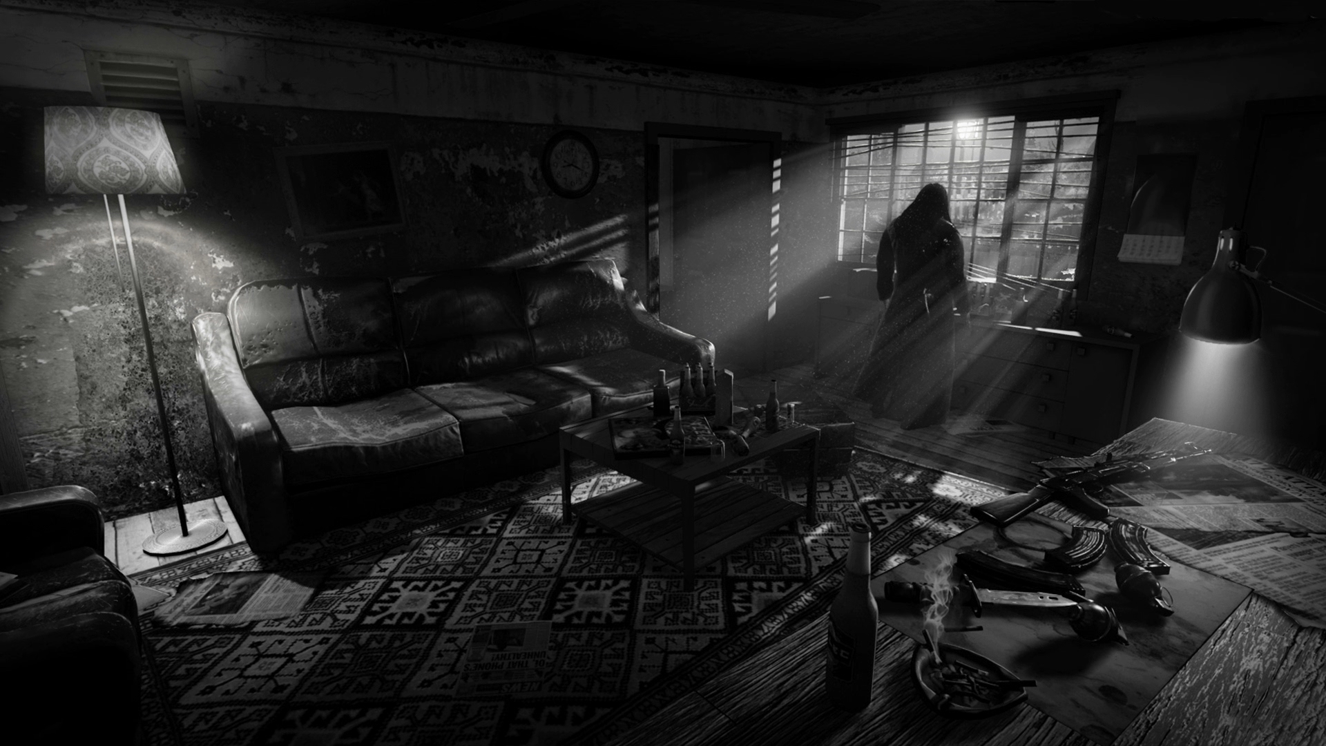 Hatred PC Gaming Monochrome Video Games Interior Furnished 1920x1080