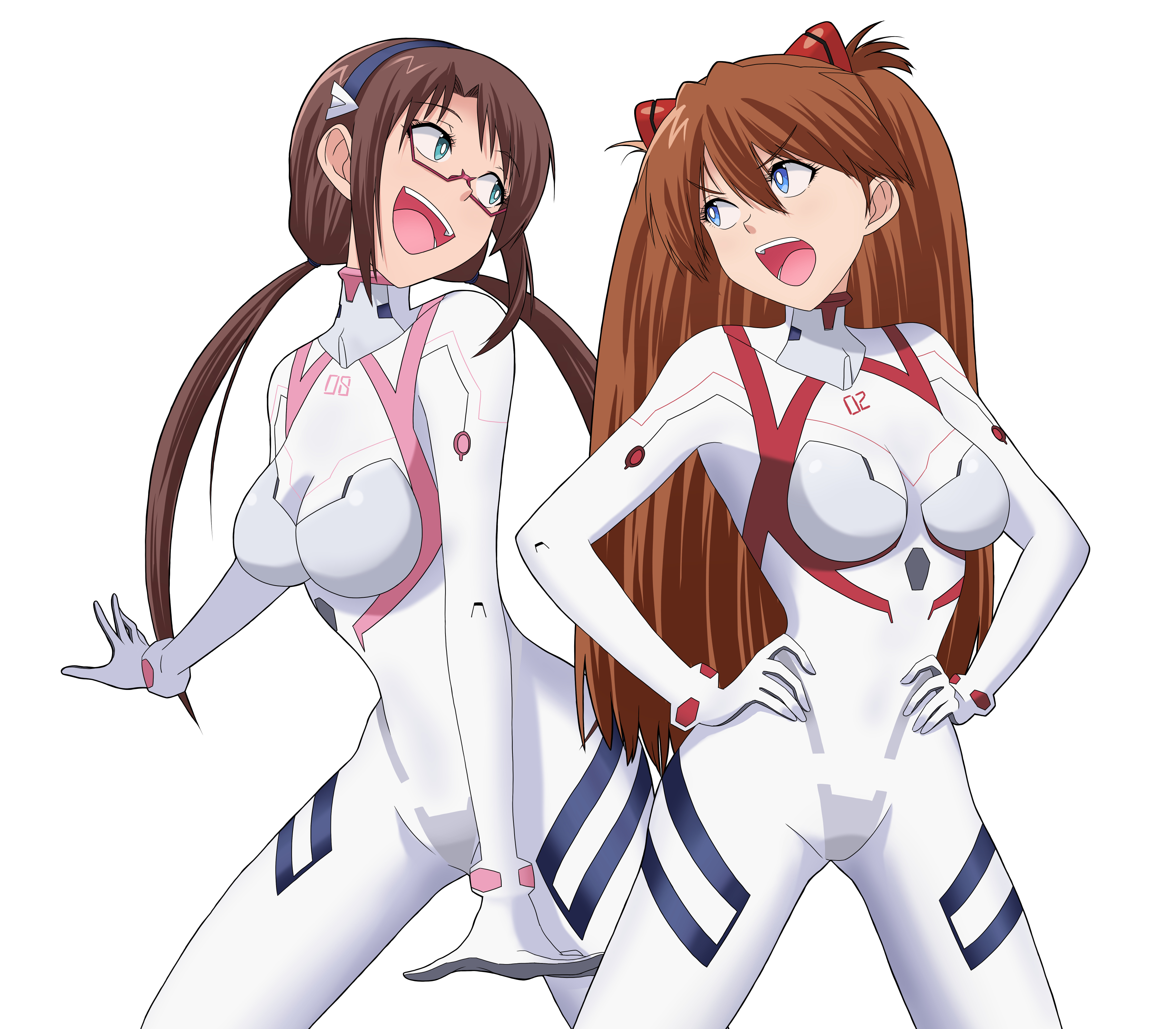 Anime Anime Girls Rebuild Of Evangelion Neon Genesis Evangelion Asuka Langley Soryu Makinami Mari Il 3408x2980