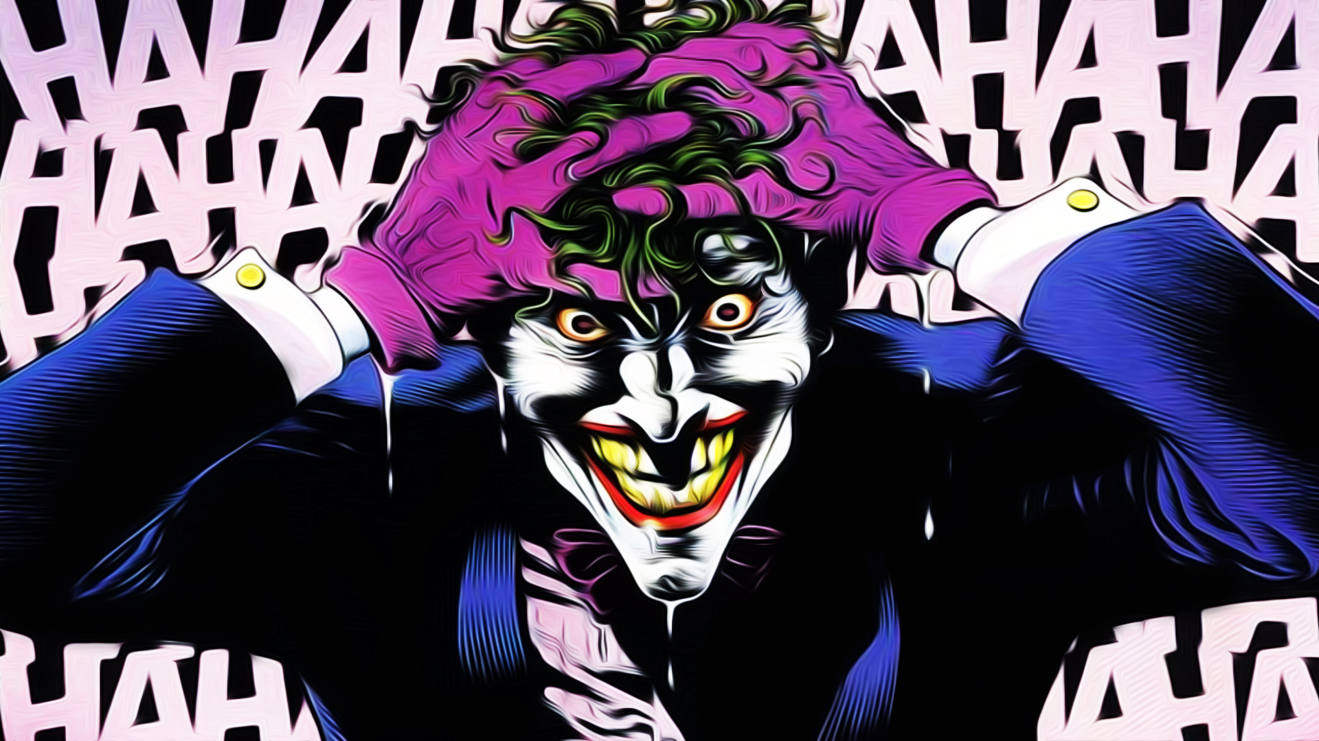 Joker Comix Comic Art Alan Moore Looking At Viewer Comics Villains Batman Green Hair Smiling DC Comi 1920x1080