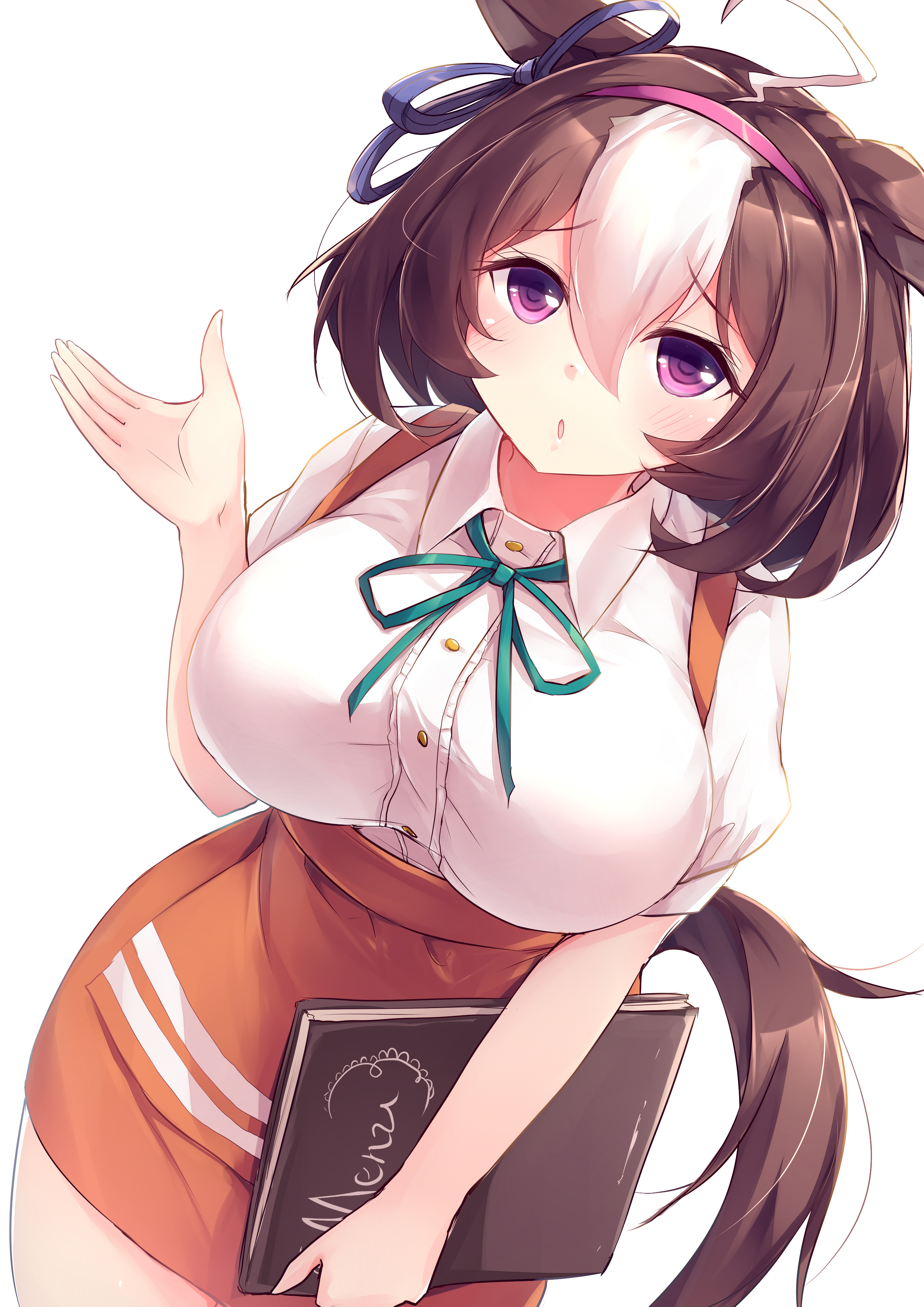 Anime Anime Girls Uma Musume Pretty Derby Meisho Doto Uma Musume Short Hair Brunette Two Tone Purple 2480x3507