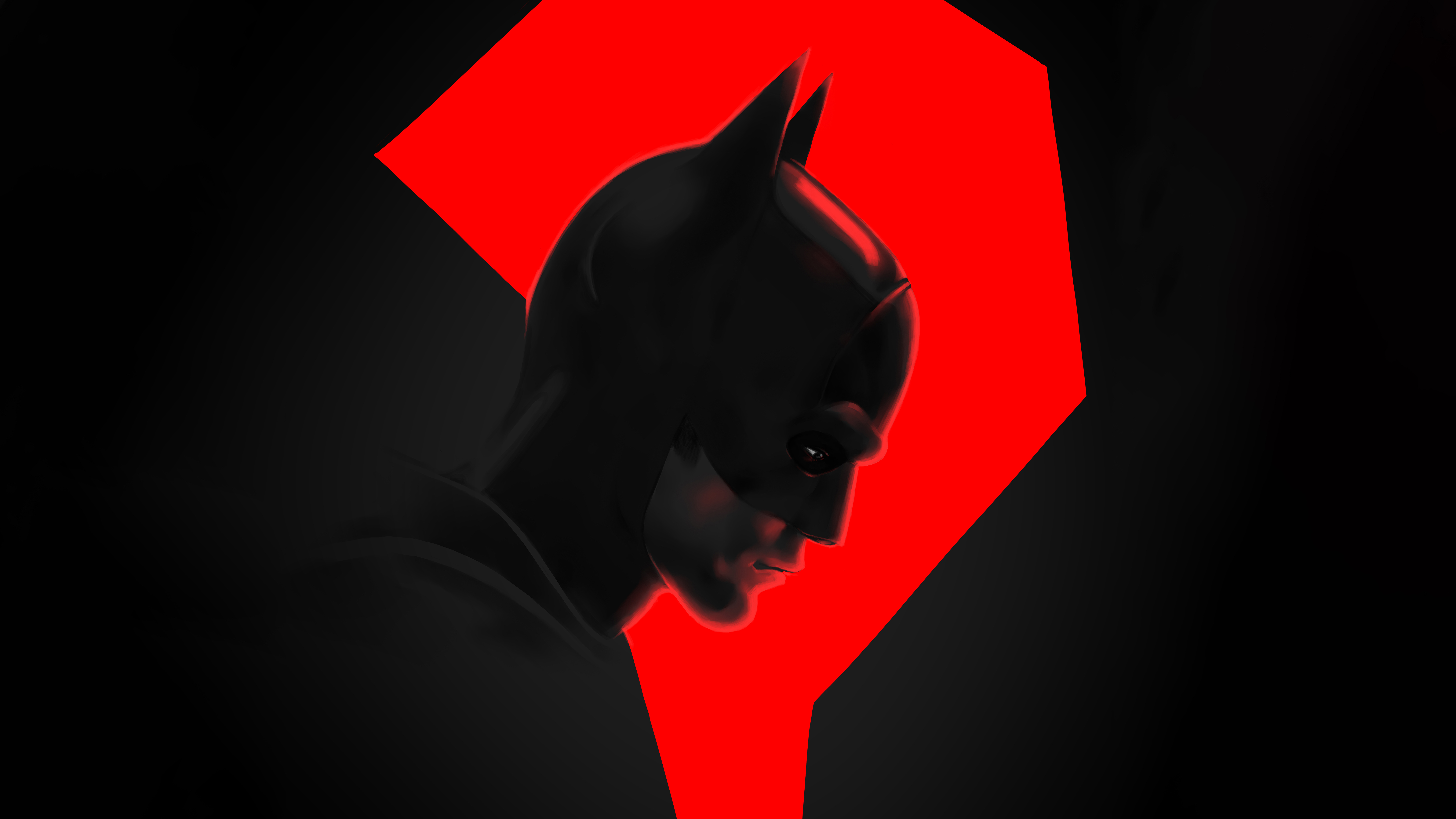Batman The Batman 2022 Black Background Minimalism Simple Background Superhero 7680x4320