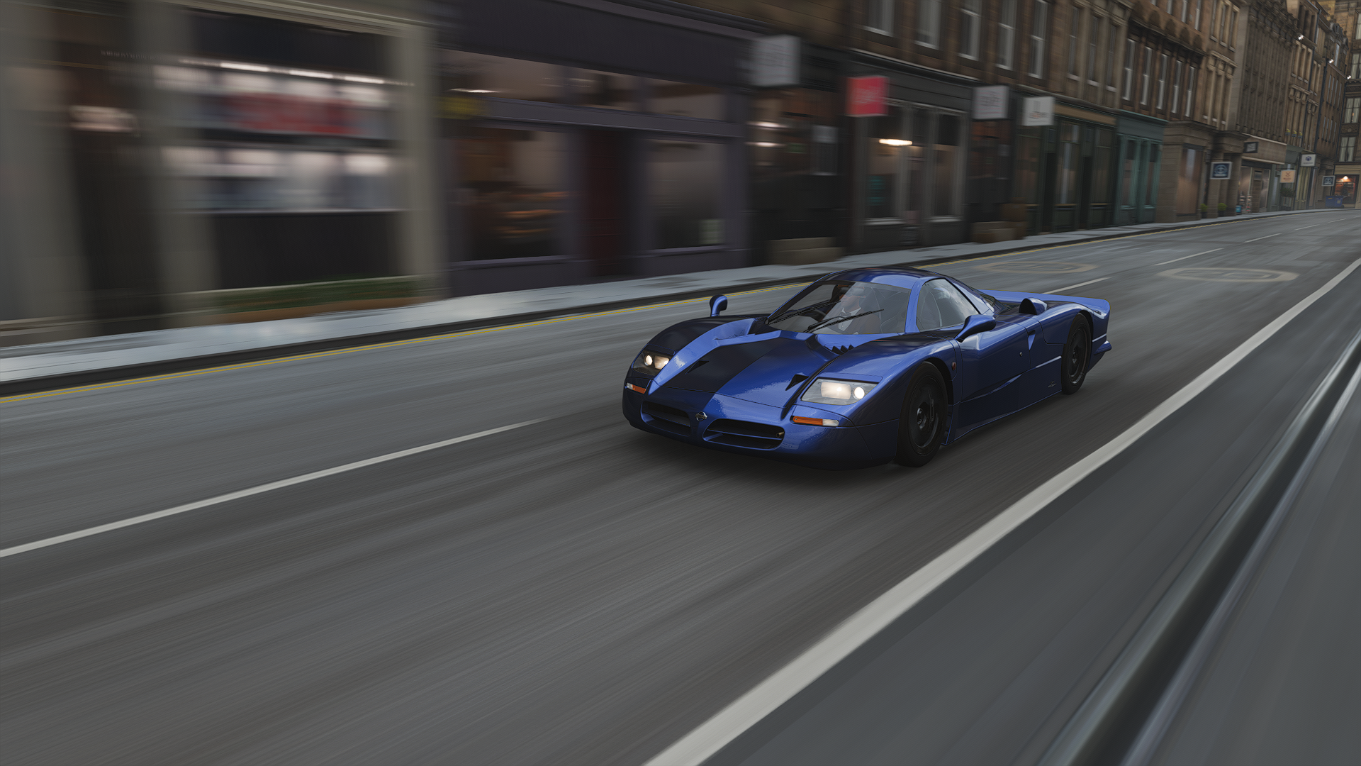 Forza Forza Horizon Forza Horizon 4 Nissan R390 GT1 Racing Car Video Games CGi Road Headlights Blurr 1920x1080
