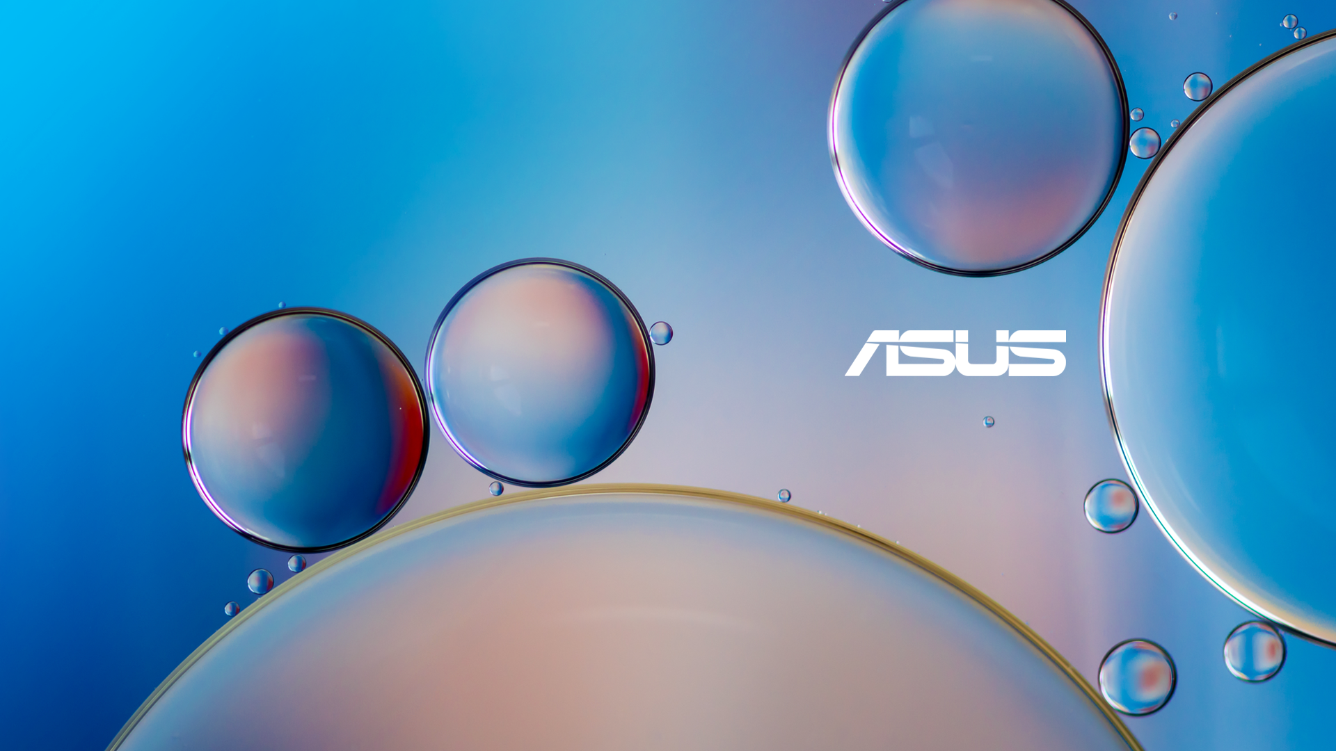 ASUS Bubbles Water Drops Brand Simple Background Digital Art Minimalism 1920x1080