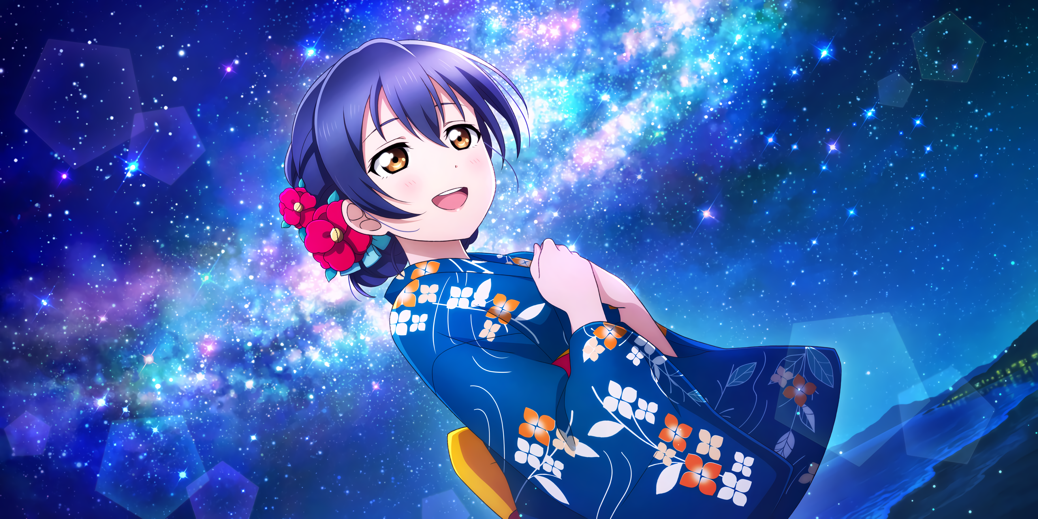 Sonoda Umi Love Live Anime Girls Starry Night Stars 3600x1800