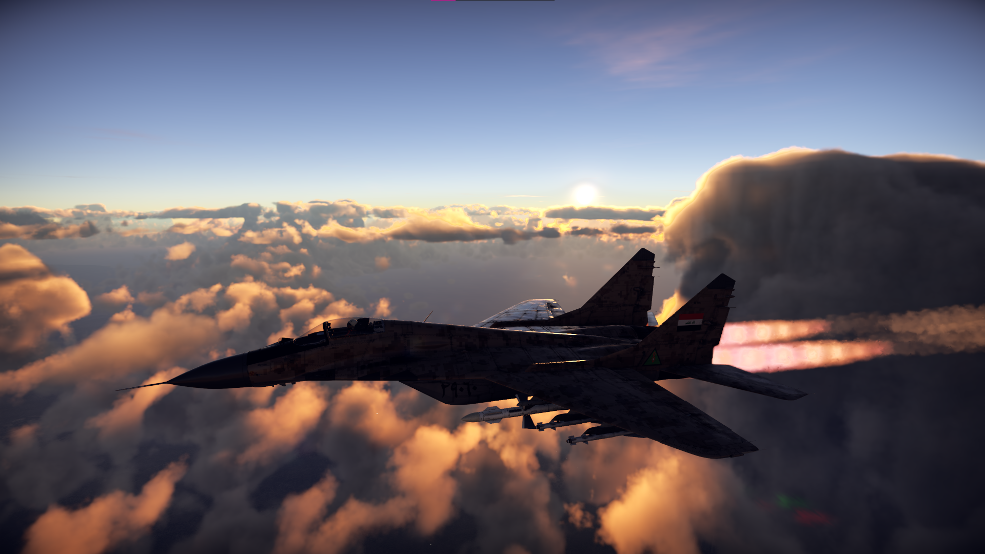 Mig29 War Thunder Iraqi Air Force Jet Fighter Aircraft Sky Clouds Video Games CGi Mikoyan MiG 29 1920x1080
