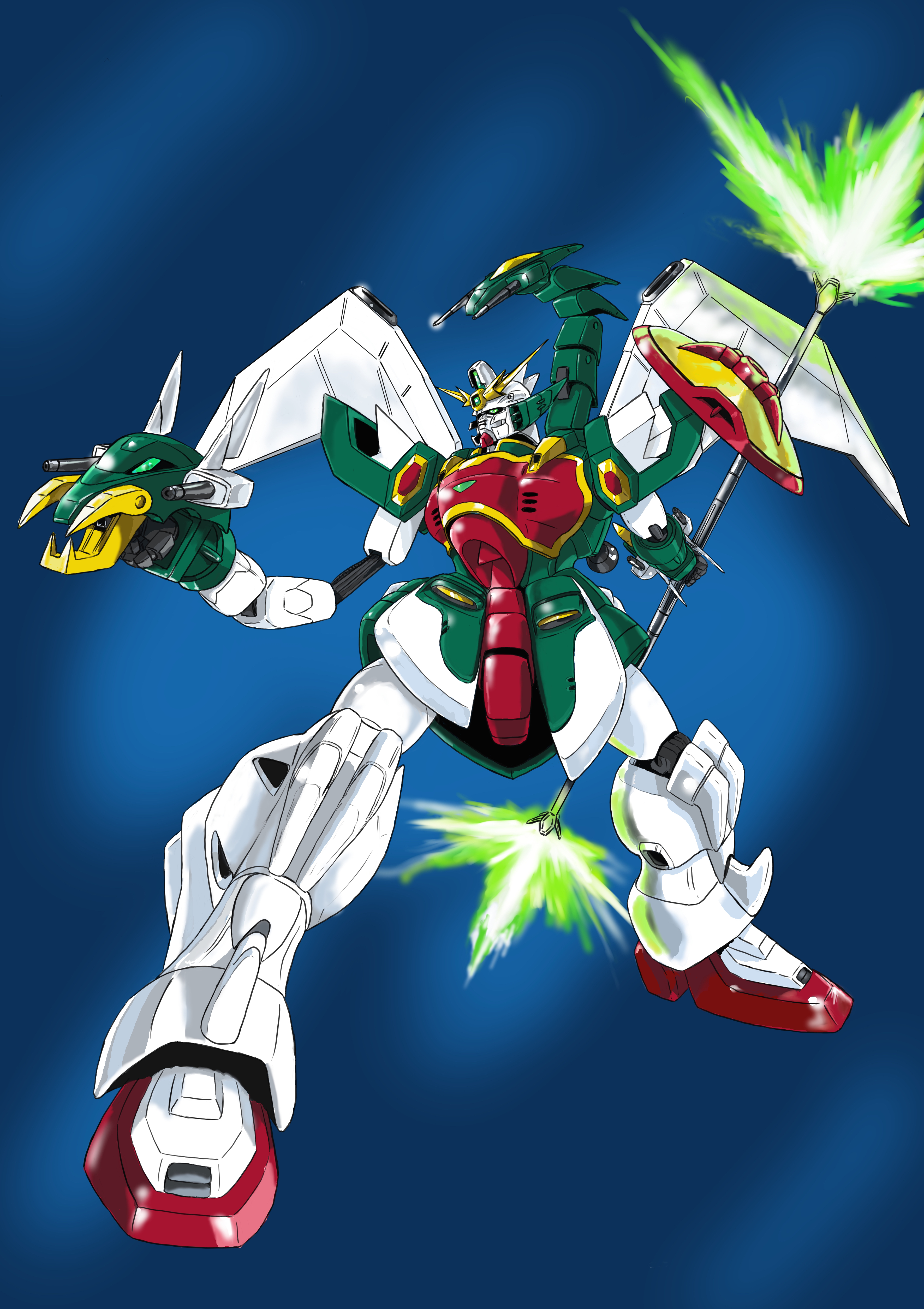 Anime Mechs Super Robot Taisen Gundam Mobile Suit Gundam Wing Altron Gundam Artwork Digital Art Fan  3541x5016