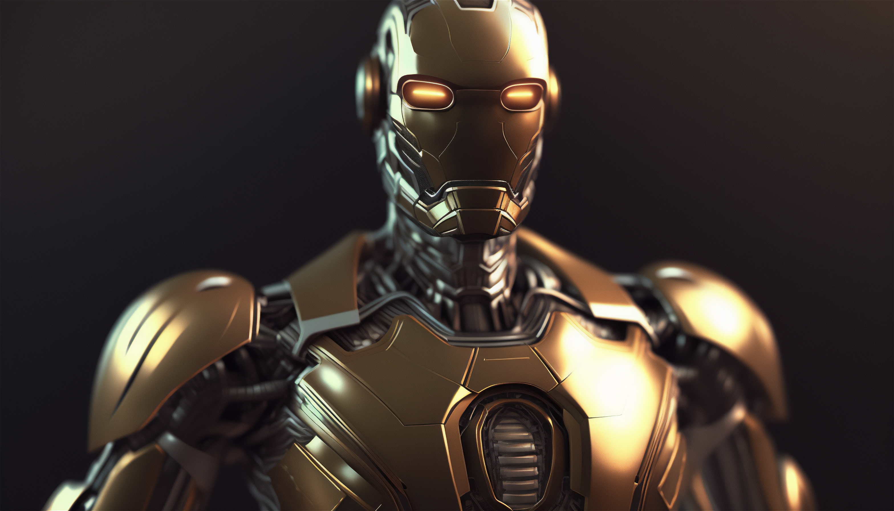 Ai Art Armor Iron Man Robot Superhero Marvel Comics Simple Background Minimalism 3136x1792