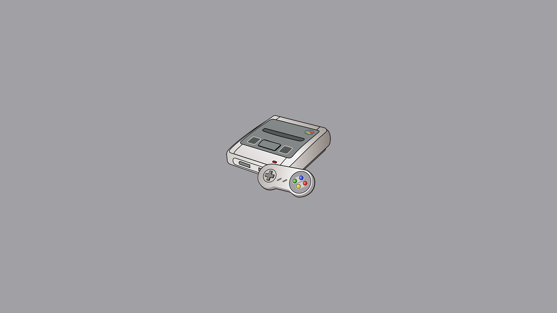 Gray Nintendo SNES Super Nintendo Retro Console Video Game Art Retro Games Simple Background Minimal 1920x1080