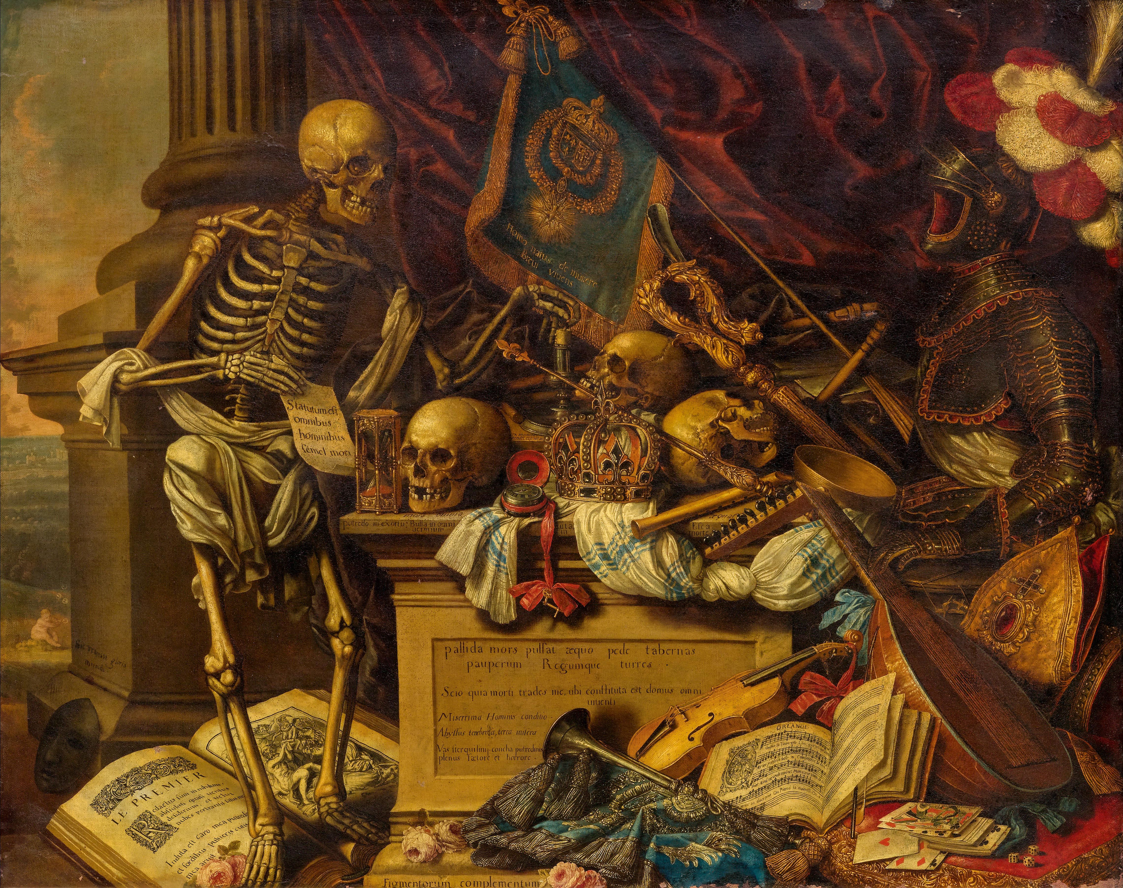 Memento Mori Skeleton Bones Painting 4564x3610