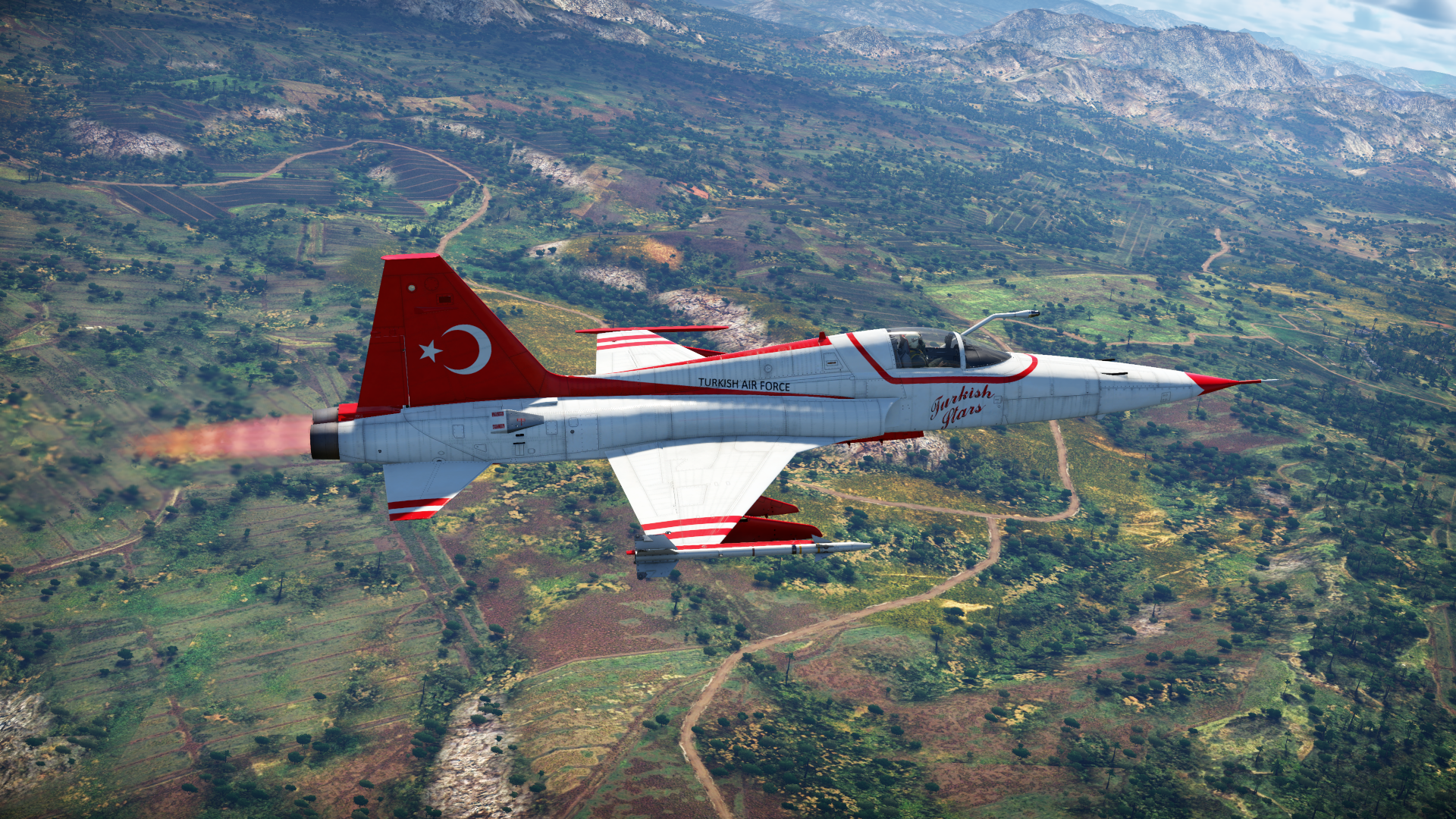 War Thunder Turkey Turkish Turkish Air Force F5c F 5C Military CGi Video Games Sky Landscape Aircraf 1920x1080