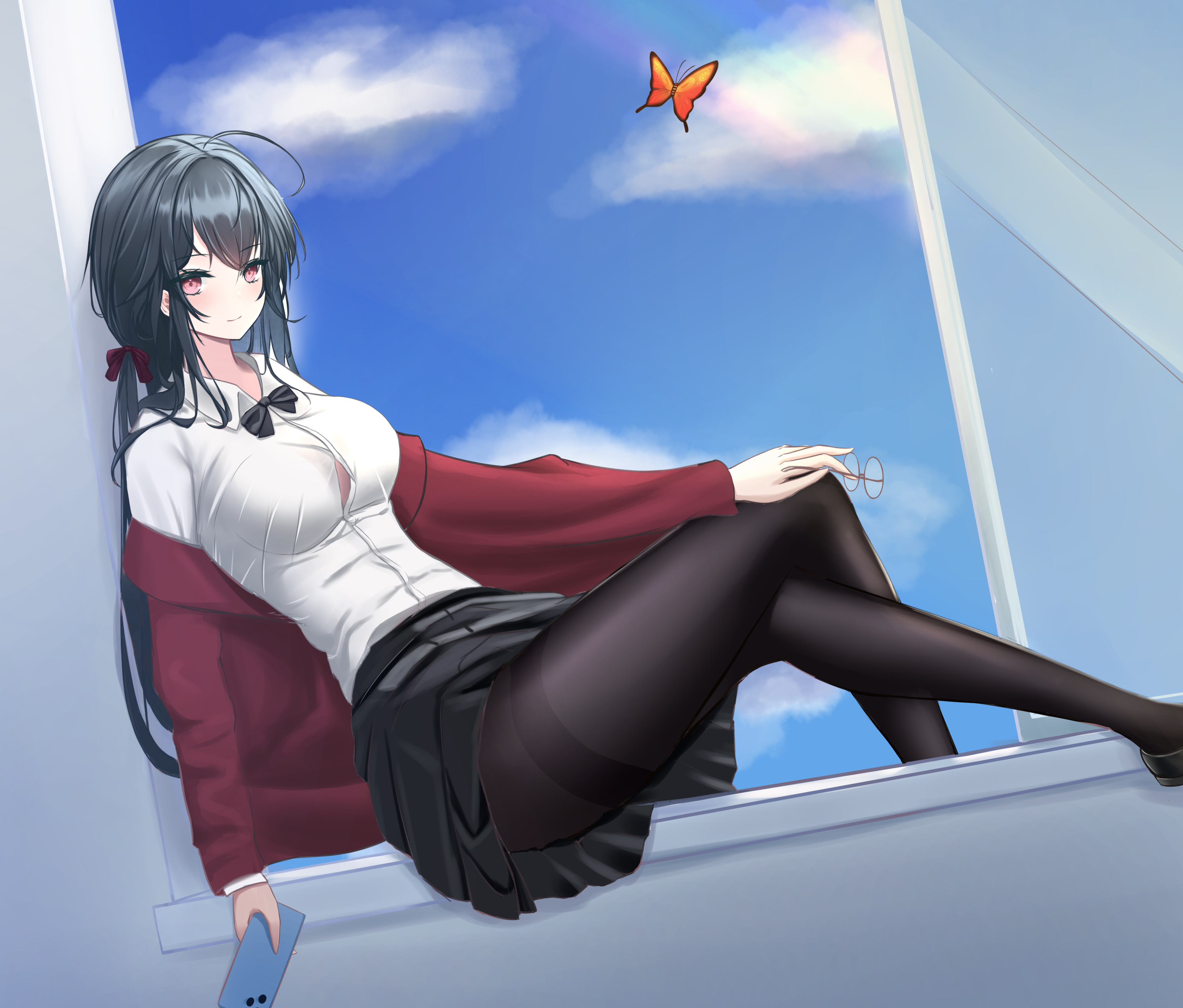 Anime Anime Girls Azur Lane Taihou Azur Lane Long Hair Black Hair Solo Artwork Digital Art Fan Art G 3668x3125