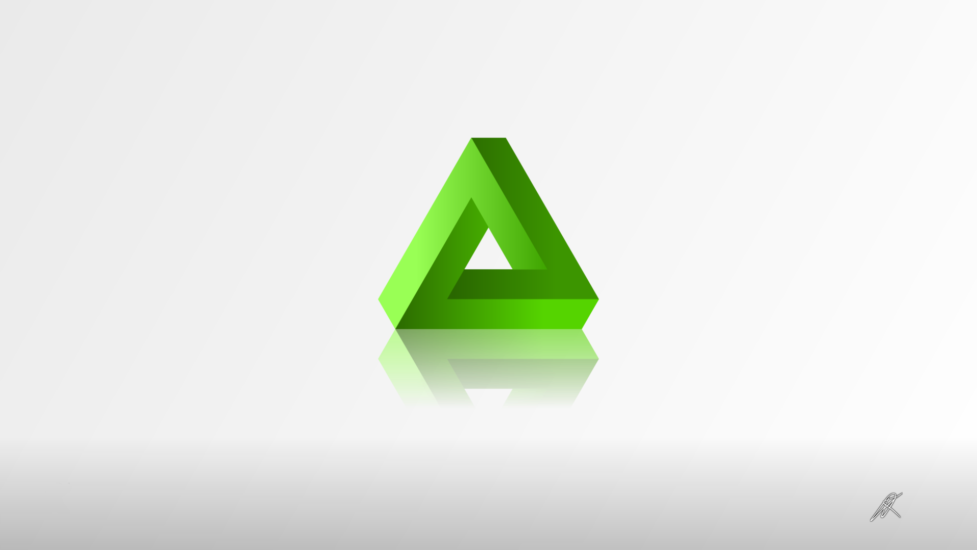 Illusion Vector Triangle Artwork Penrose Triangle Simple Background White Background 1920x1081