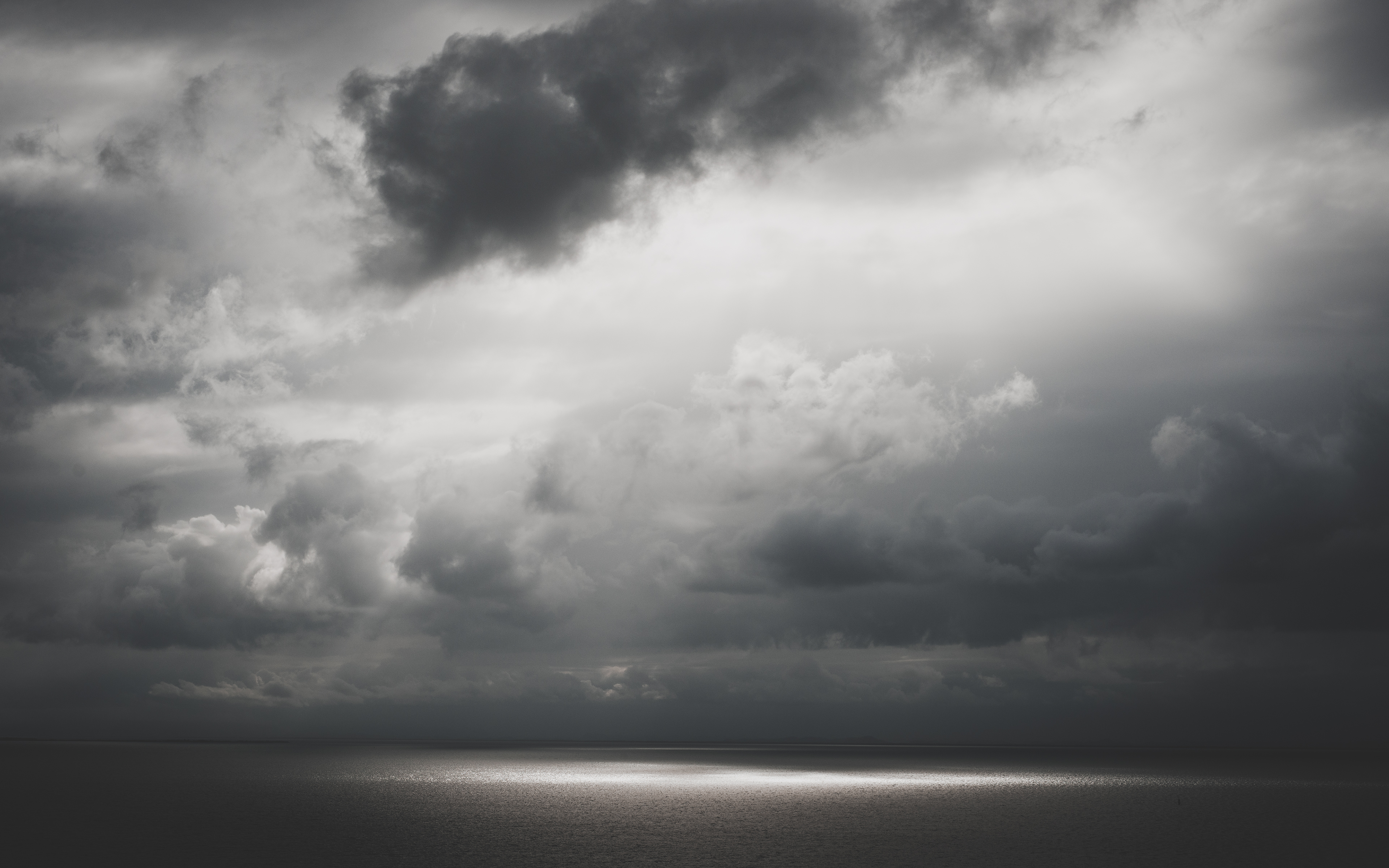 White Sea Horizon Sky Sunlight 3840x2400