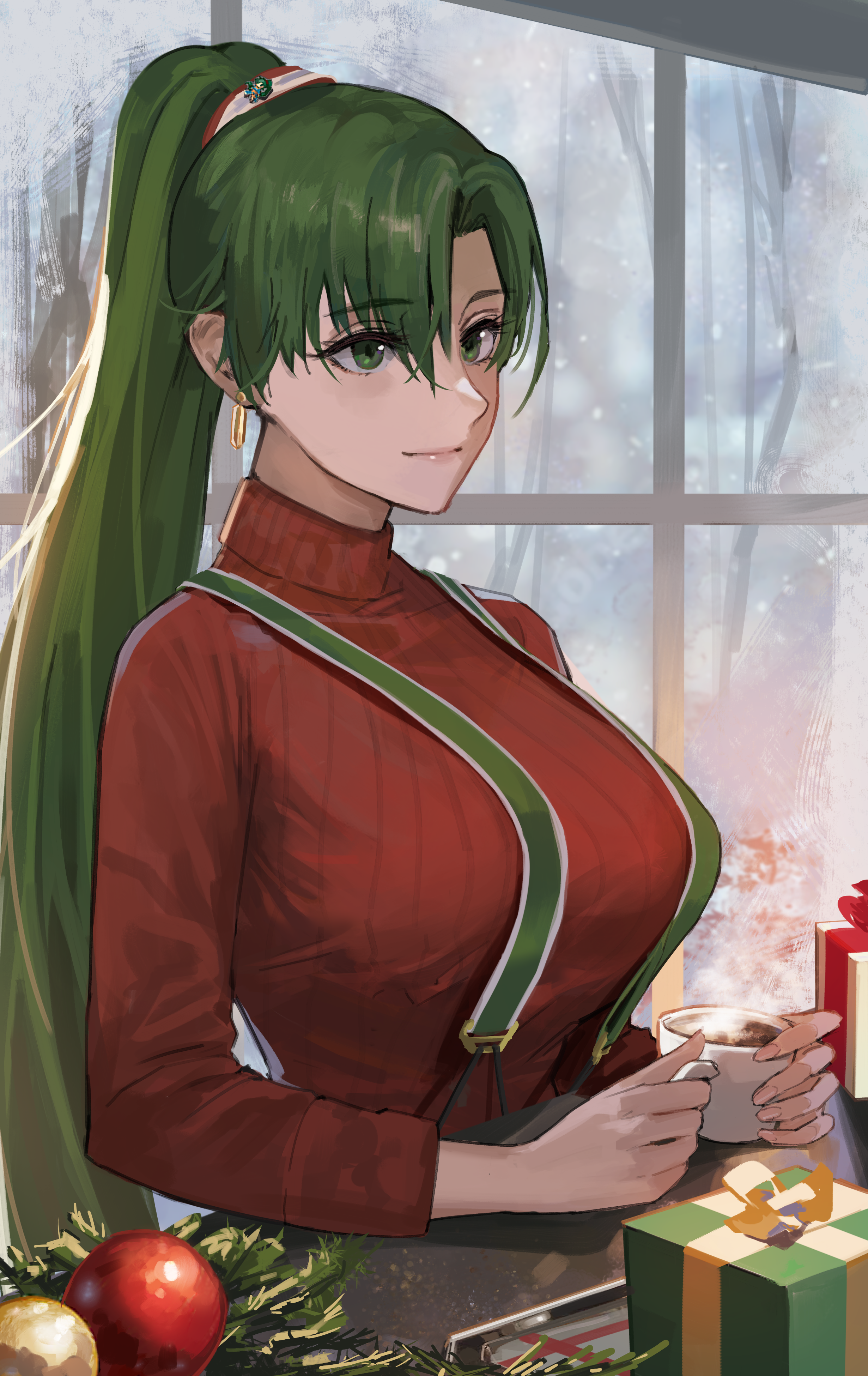 Lyn Fire Emblem Fire Emblem Video Games Video Game Characters Anime Anime Girls Green Hair Ponytail  2461x3900