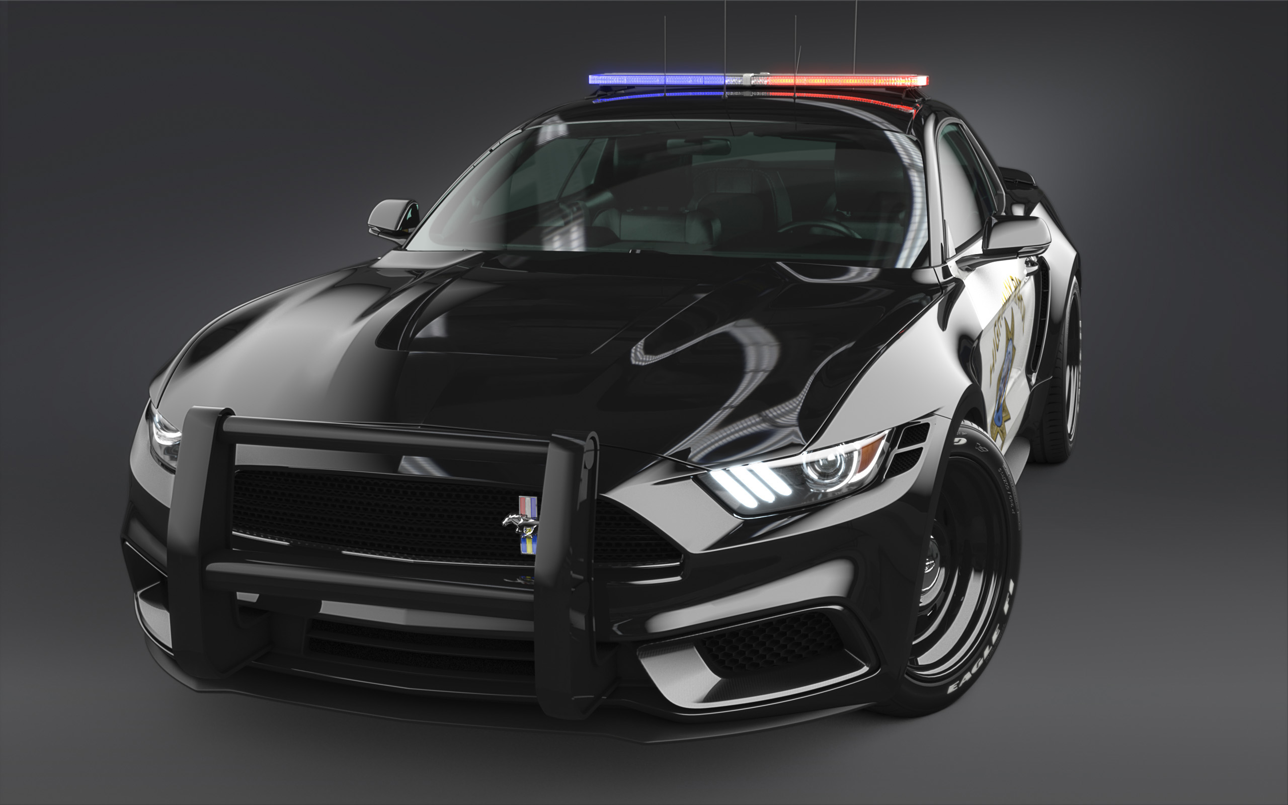 Ford Mustang Notchback Ford Muscle Car Police Car 2560x1600