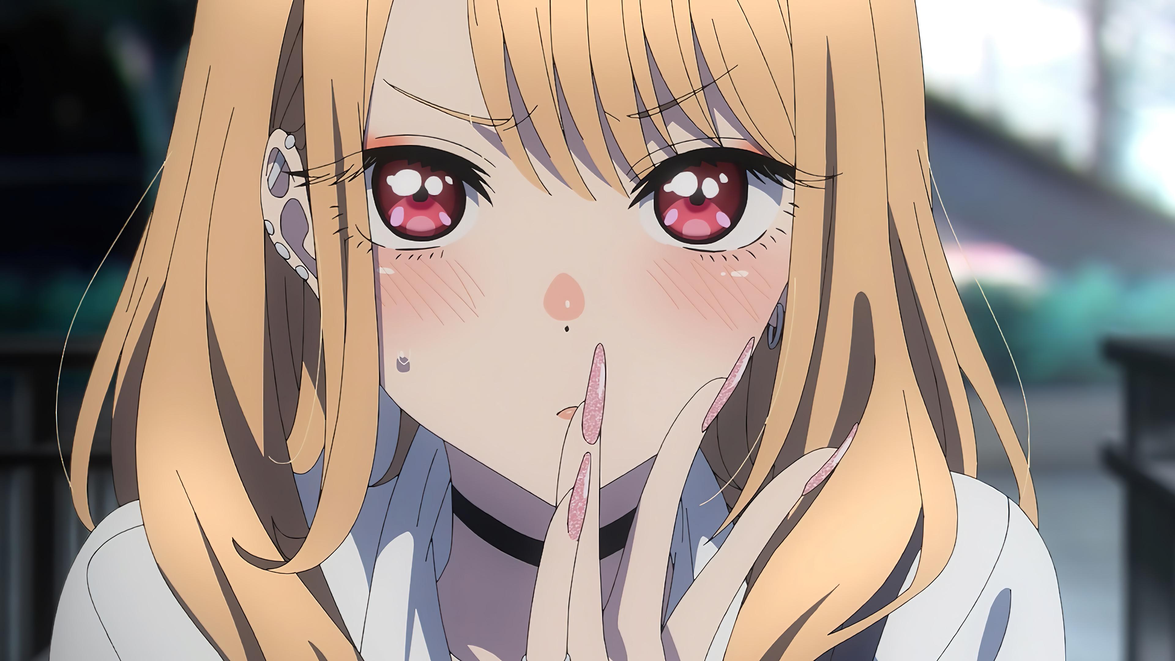 Kitagawa Marin Sono Bisque Doll Wa Koi Wo Suru Anime Girls Blushing Anime Screenshot Red Eyes Blonde 3840x2160