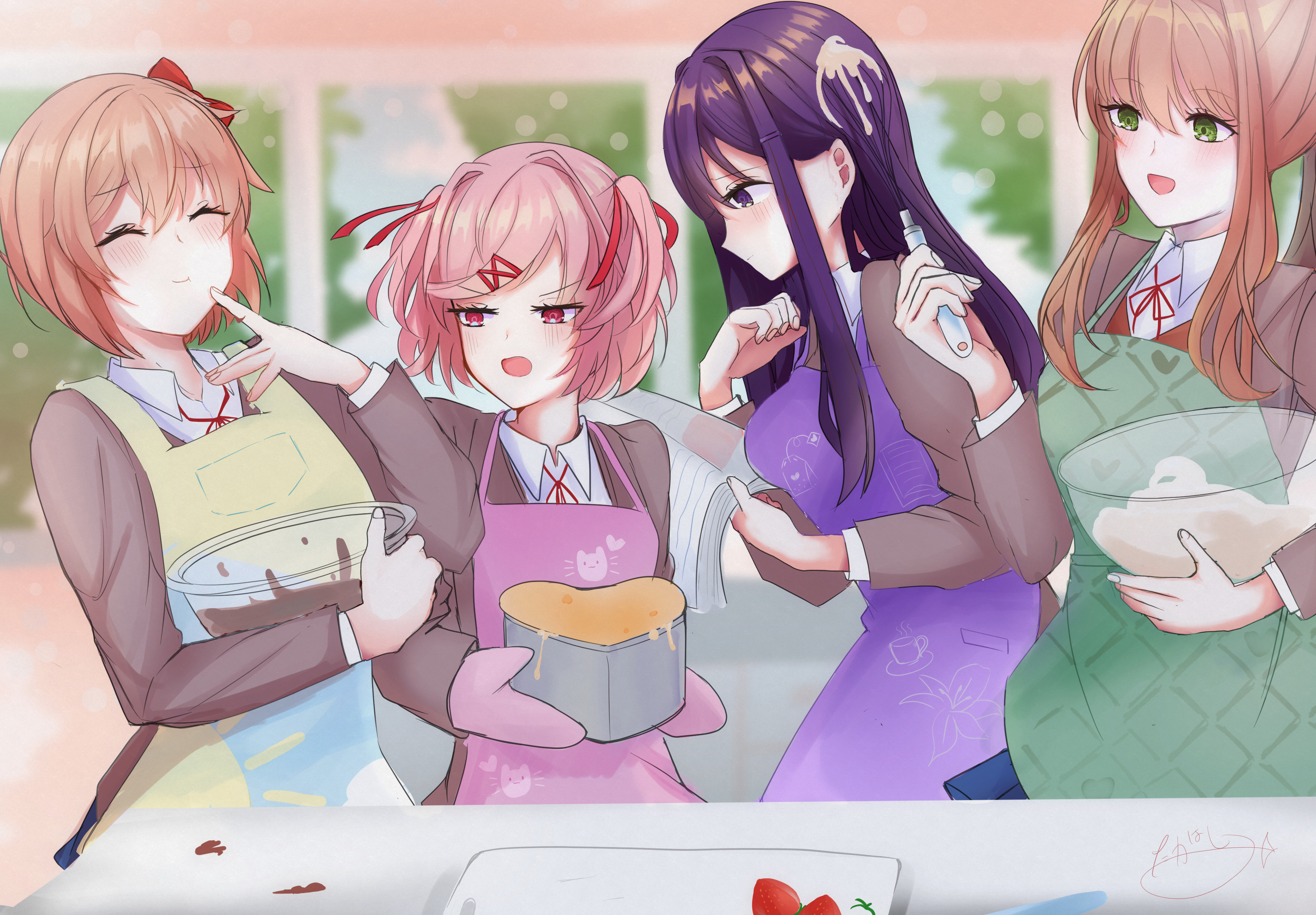 Anime Anime Girls Doki Doki Literature Club Monika Doki Doki Literature Club Natsuki Doki Doki Liter 4081x2840