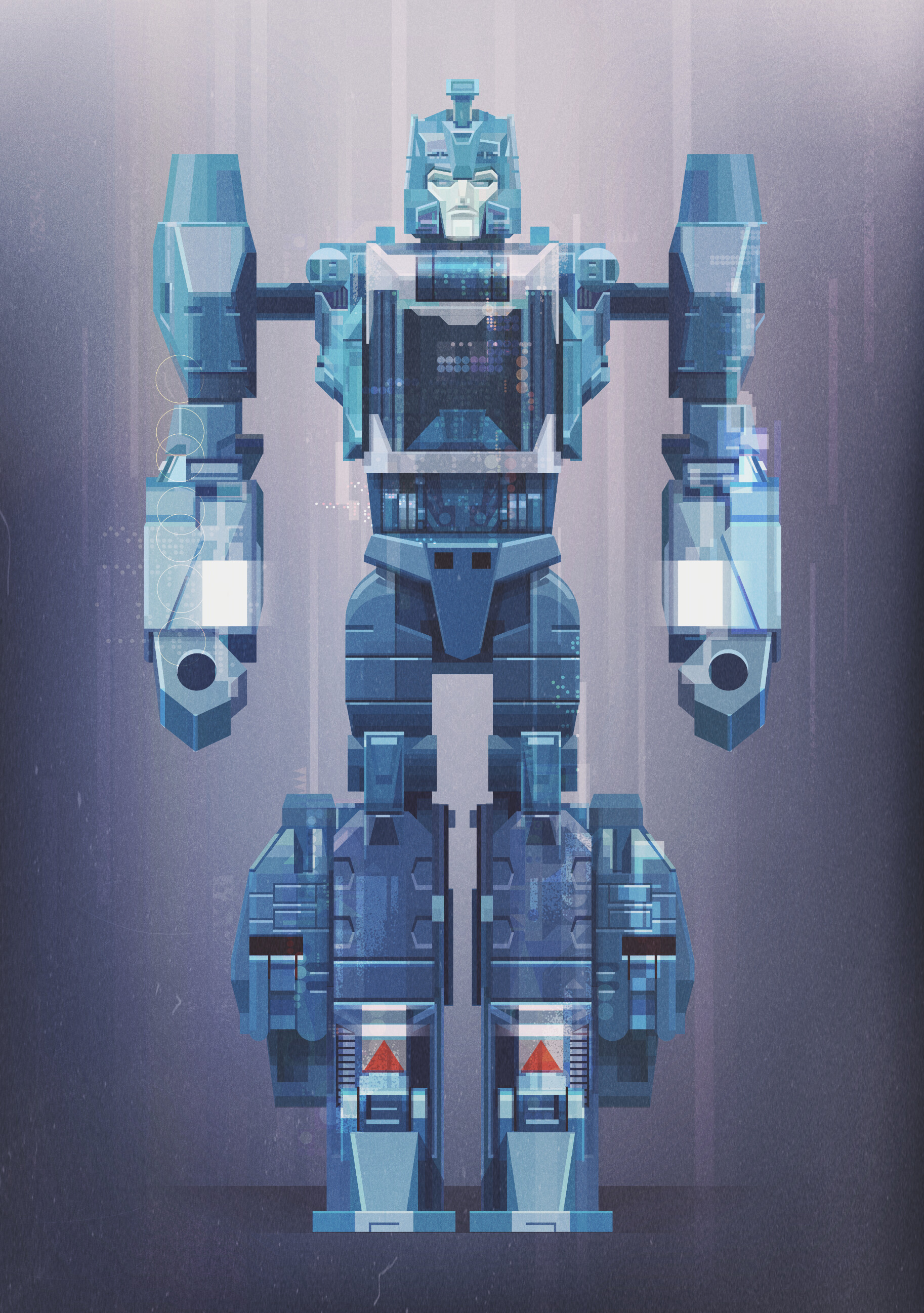 James Gilleard Vertical Robot Illustration Digital Art Toys Transformer Blur Character 1826x2594
