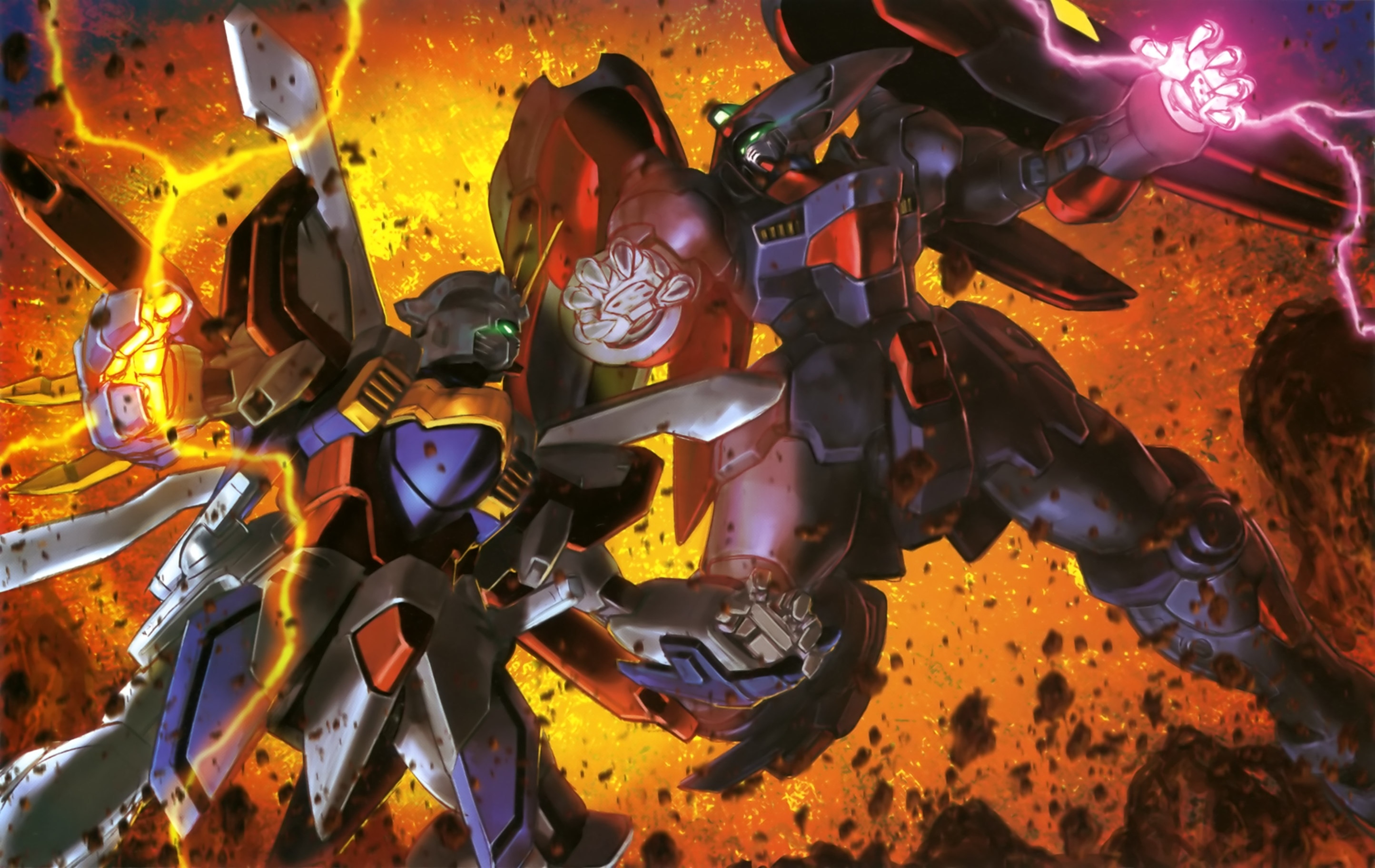 Anime Mechs Gundam Mobile Fighter G Gundam God Gundam Master Gundam Super Robot Taisen Artwork Digit 2889x1825