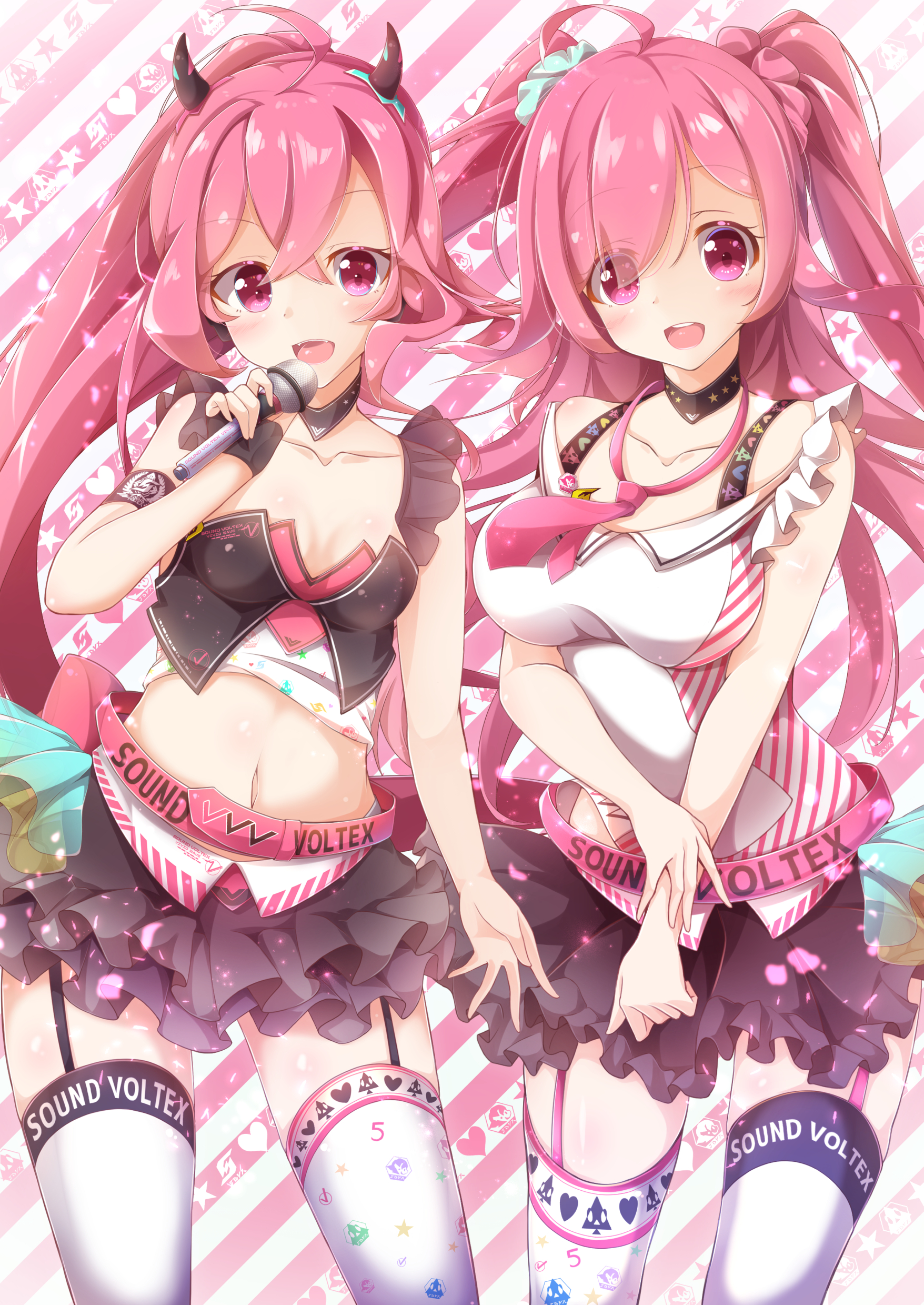 Anime Anime Girls Two Women Sister Sound Voltex Grace Sound Voltex Rasis Long Hair Pink Hair Artwork 1756x2479