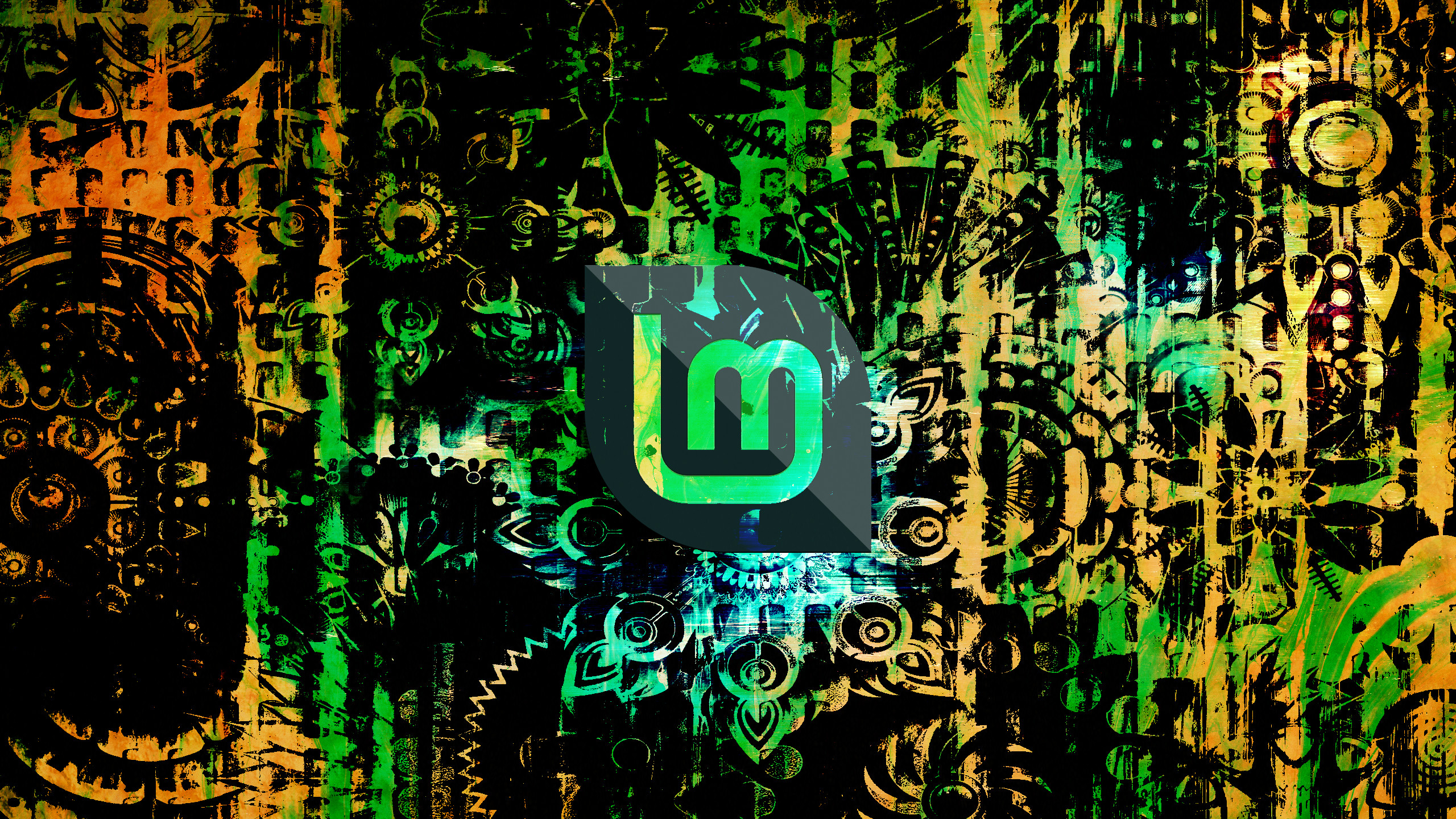Linux Mint Linux Technology Abstract Geometry Logo Operating System 2560x1440