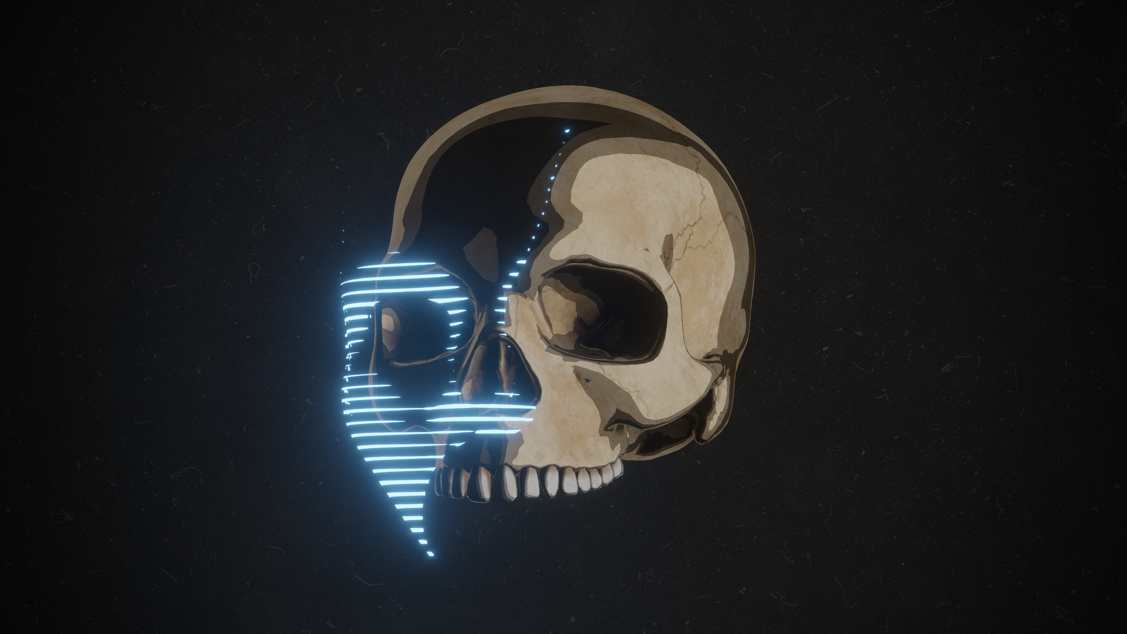Retro Theme Simple Background Minimalism Skull 3840x2160
