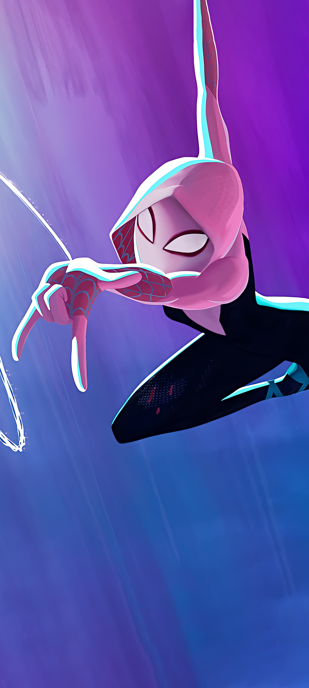 Cartoon Artwork Spider Gwen Bodysuit Superheroines Minimalism Simple Background Portrait Display 1080x2400