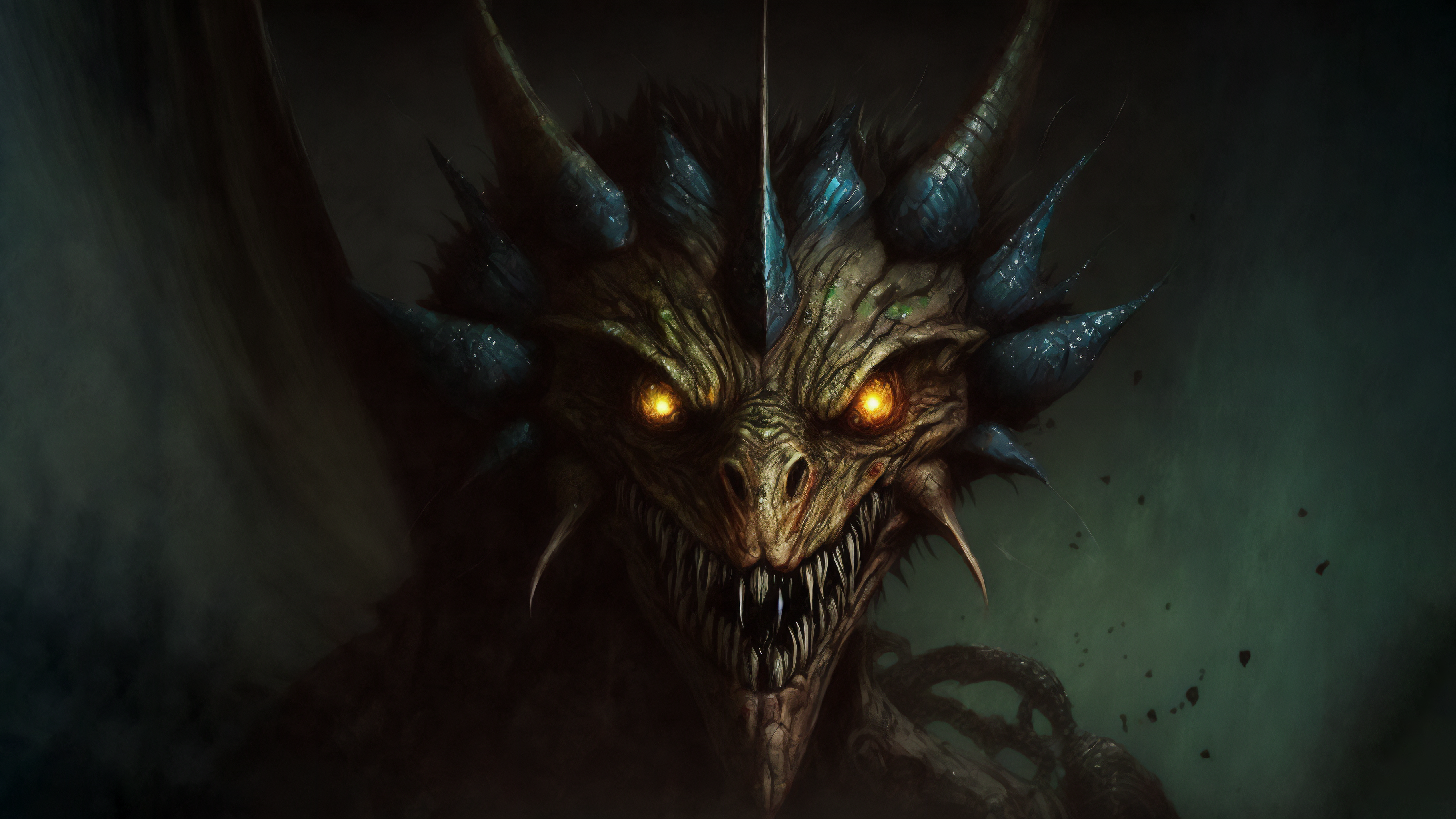 Illustration Dragon Evil Creature Creepy 3640x2048