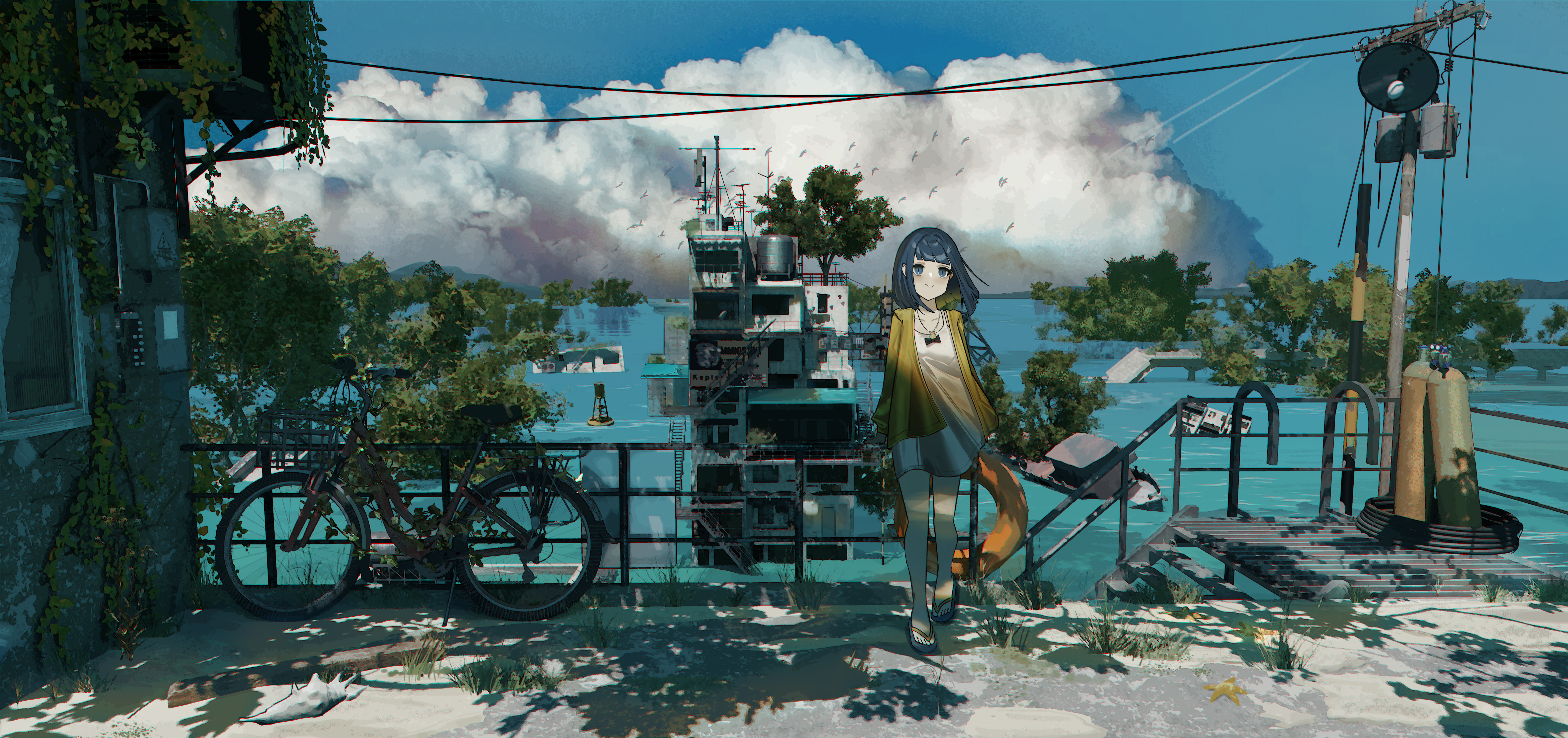 Digital Digital Art Digital Painting Artwork Illustration Anime Girls Clouds Environment Landscape S 8951x4212