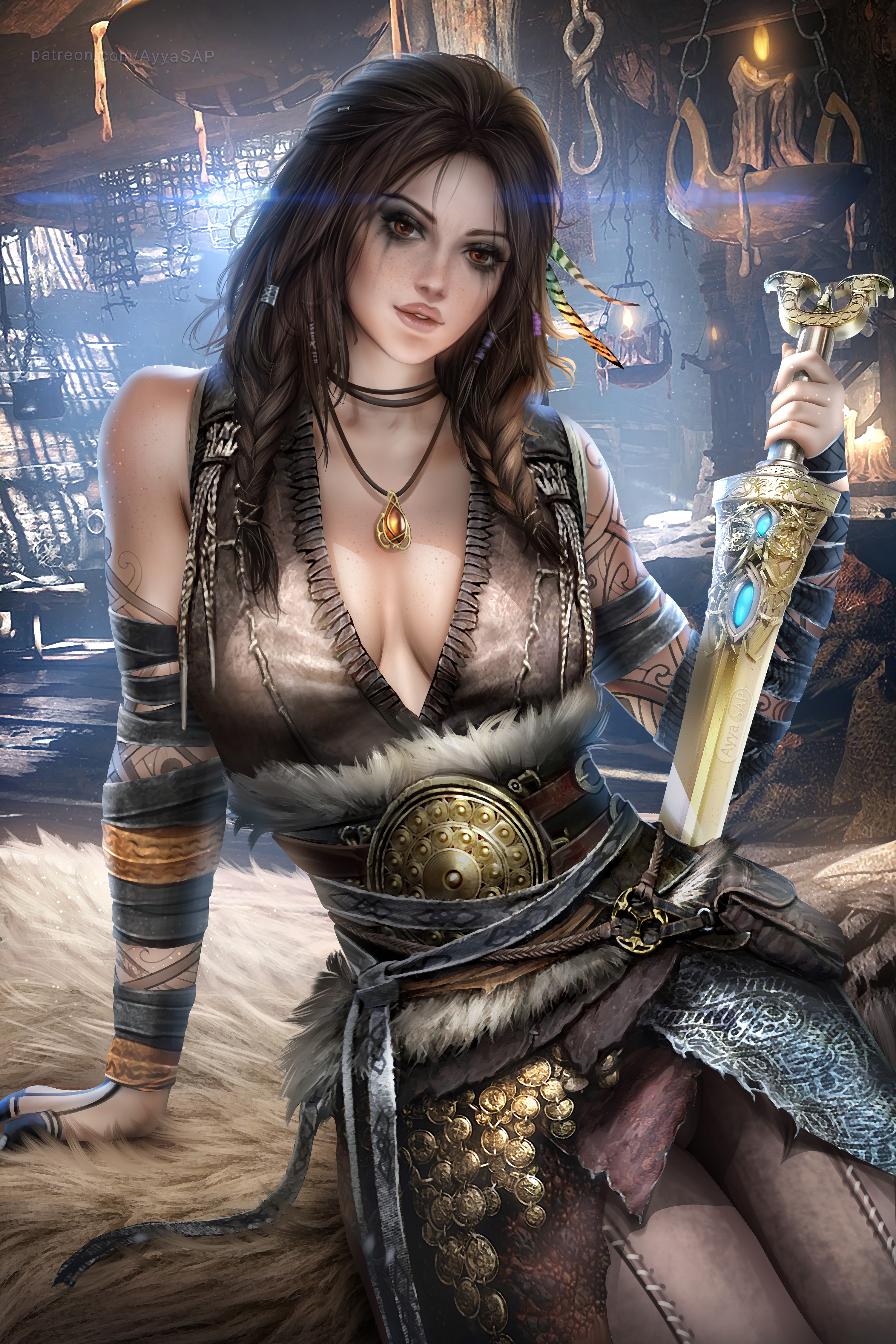 Freya God Of War Ragnarok Video Games Video Game Girls God Of War 2D Artwork Drawing Fan Art Ayya Sa 3000x4500